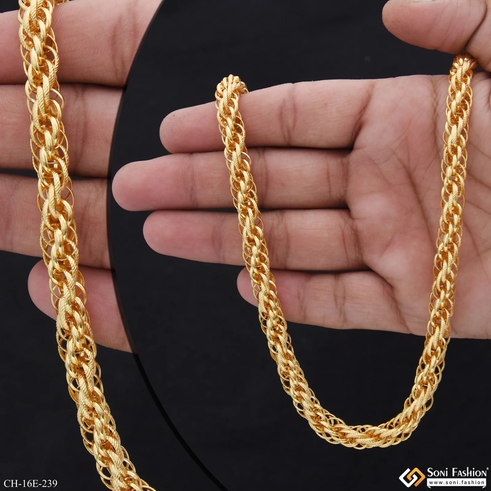 Excellent Design Gold Plated Rassa Chain for Men - Style E239 - Image 2