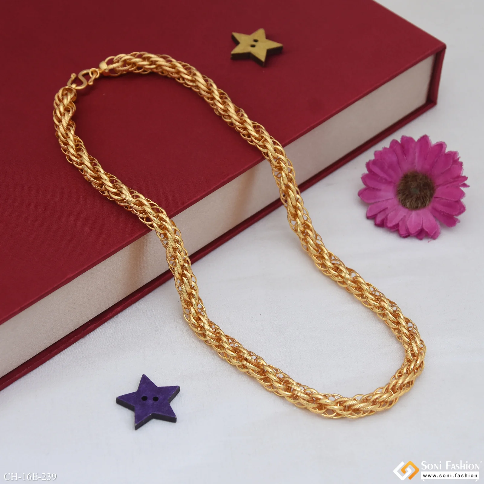 Excellent Design Gold Plated Rassa Chain for Men - Style E239 - Image 6