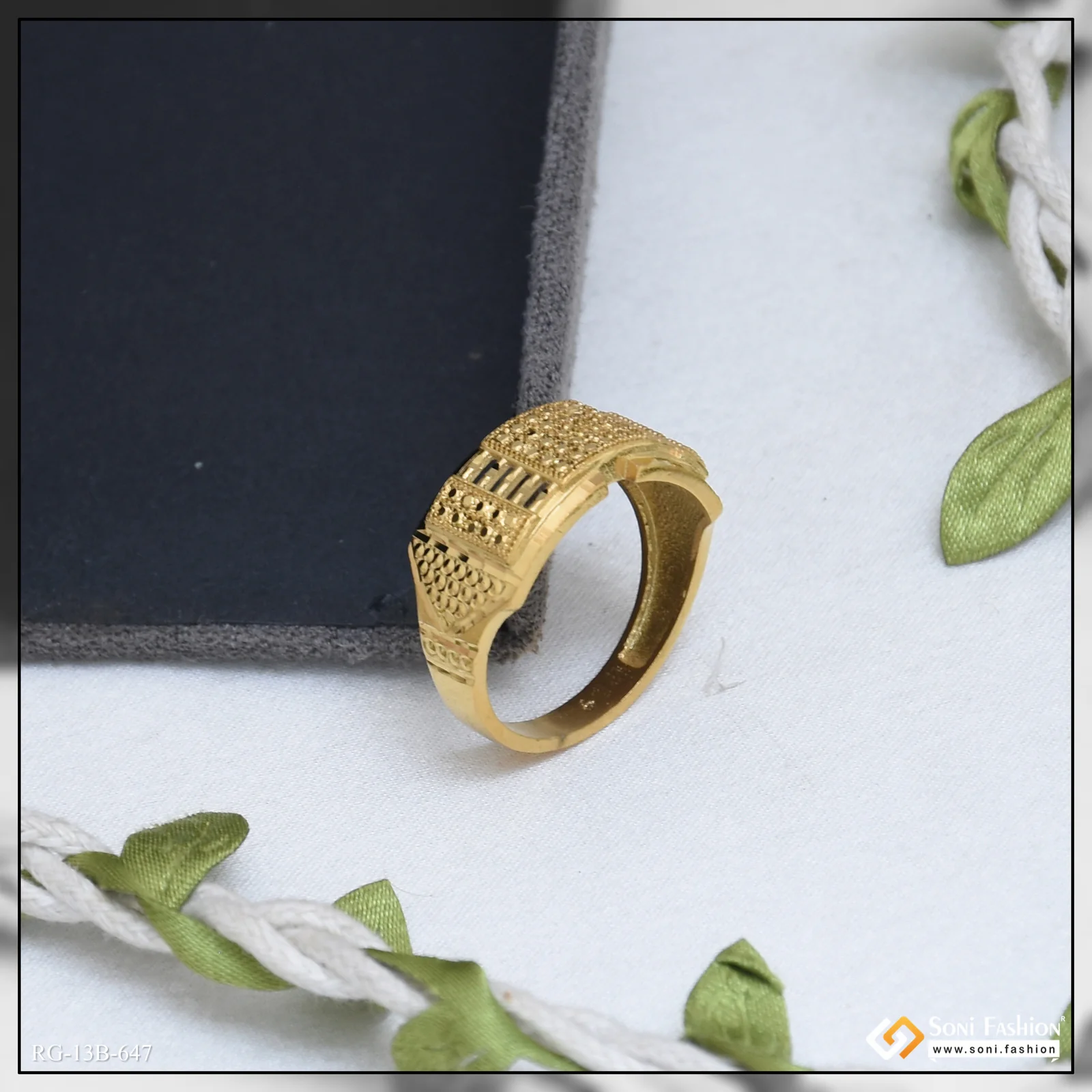 Excellent Design Gold Plated Ring for Men - Style B647 - Image 3