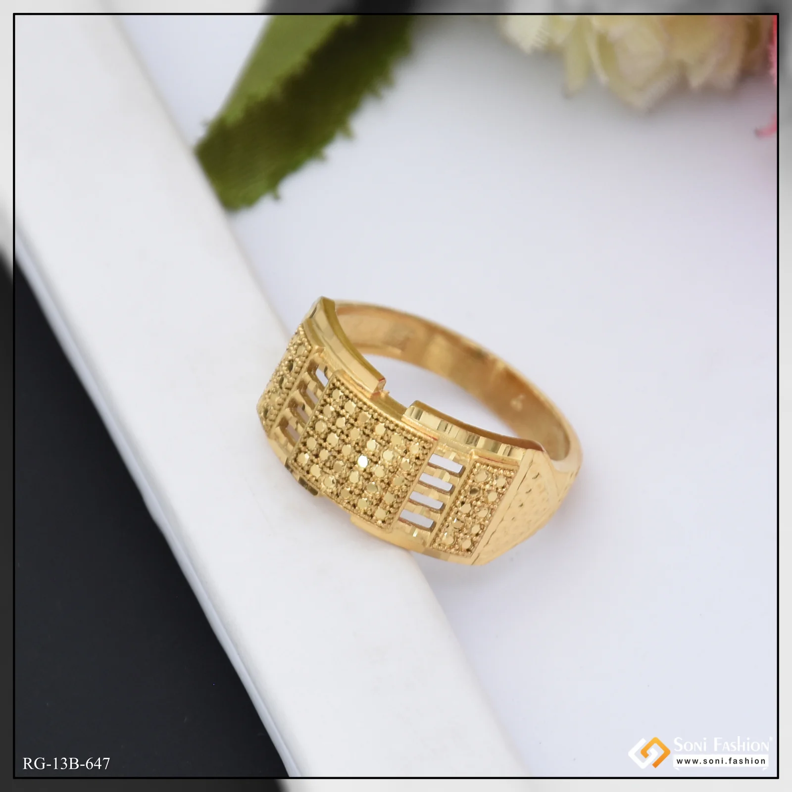 Excellent Design Gold Plated Ring for Men - Style B647 - Image 6