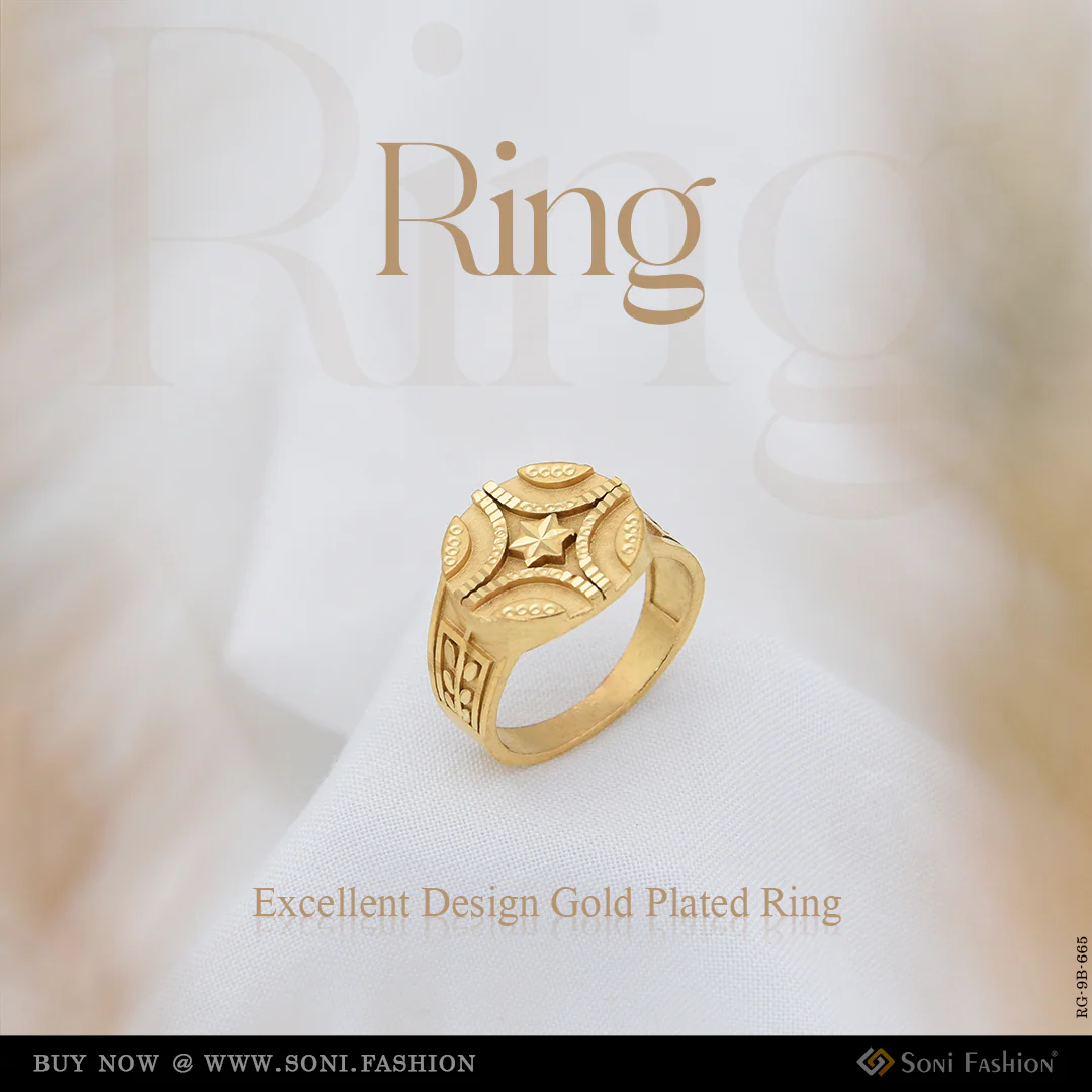Excellent Design Gold Plated Ring for Men - Style B665