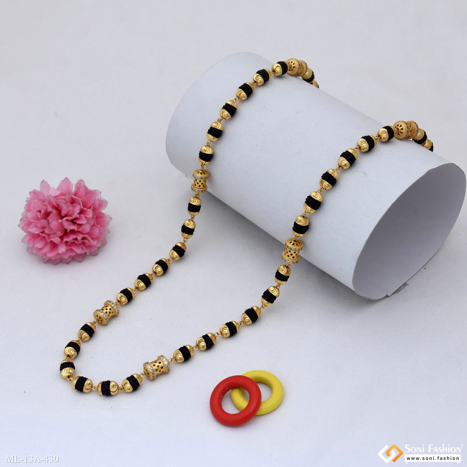 Excellent Design Gold Plated Rudraksha Mala for Men - Style A430 - Image 3