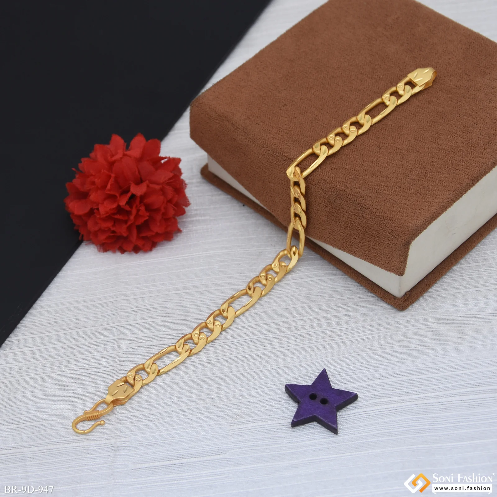 Excellent Design Gold Plated Sachin Bracelet for Men - Style D947 - Image 2