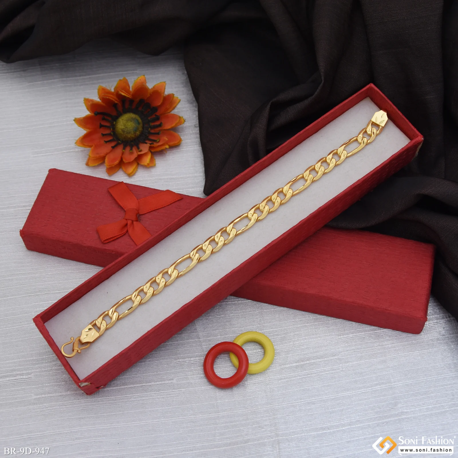 Excellent Design Gold Plated Sachin Bracelet for Men - Style D947 - Image 5