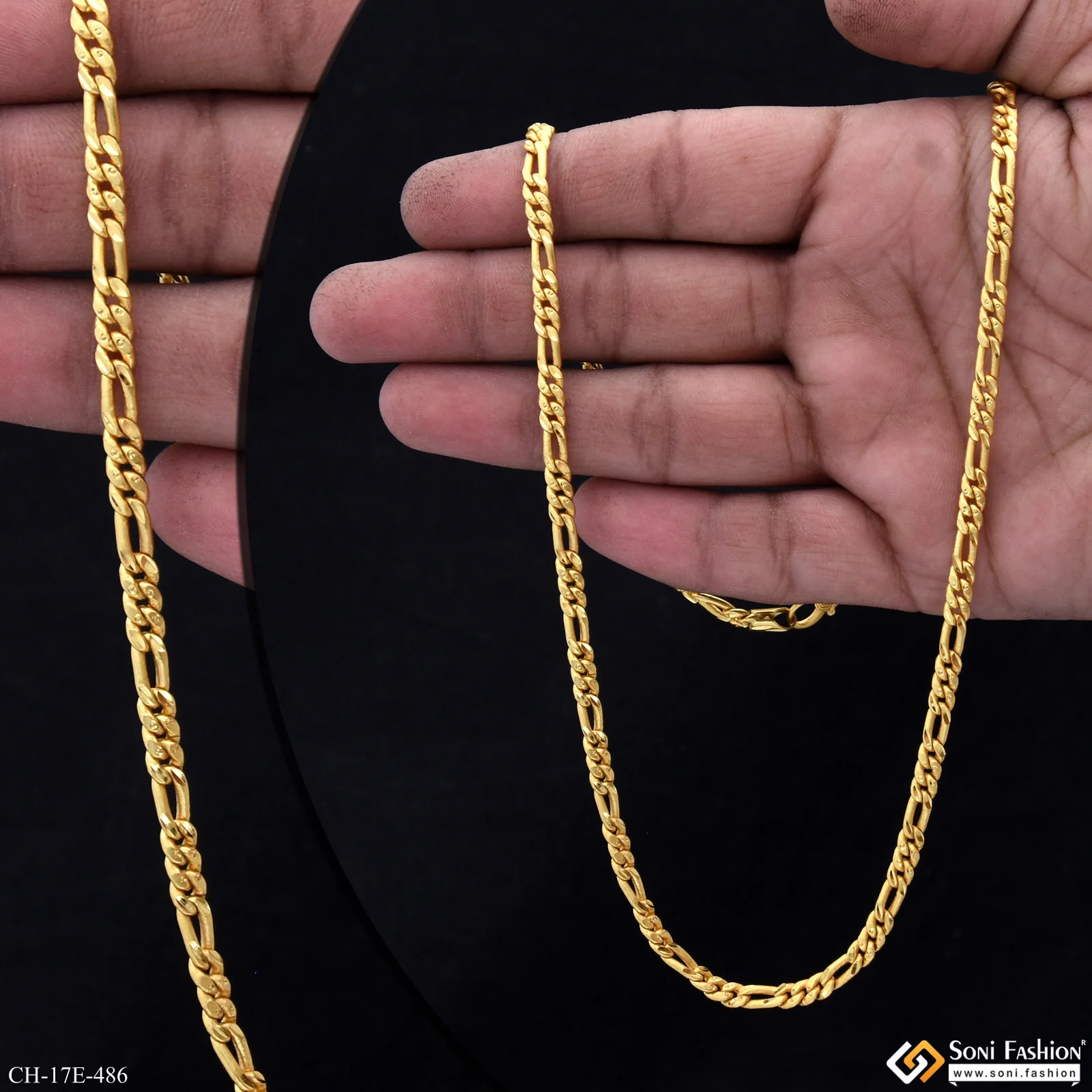 Excellent Design Gold Plated Sachin Chain for Men - Style E486 - Image 2