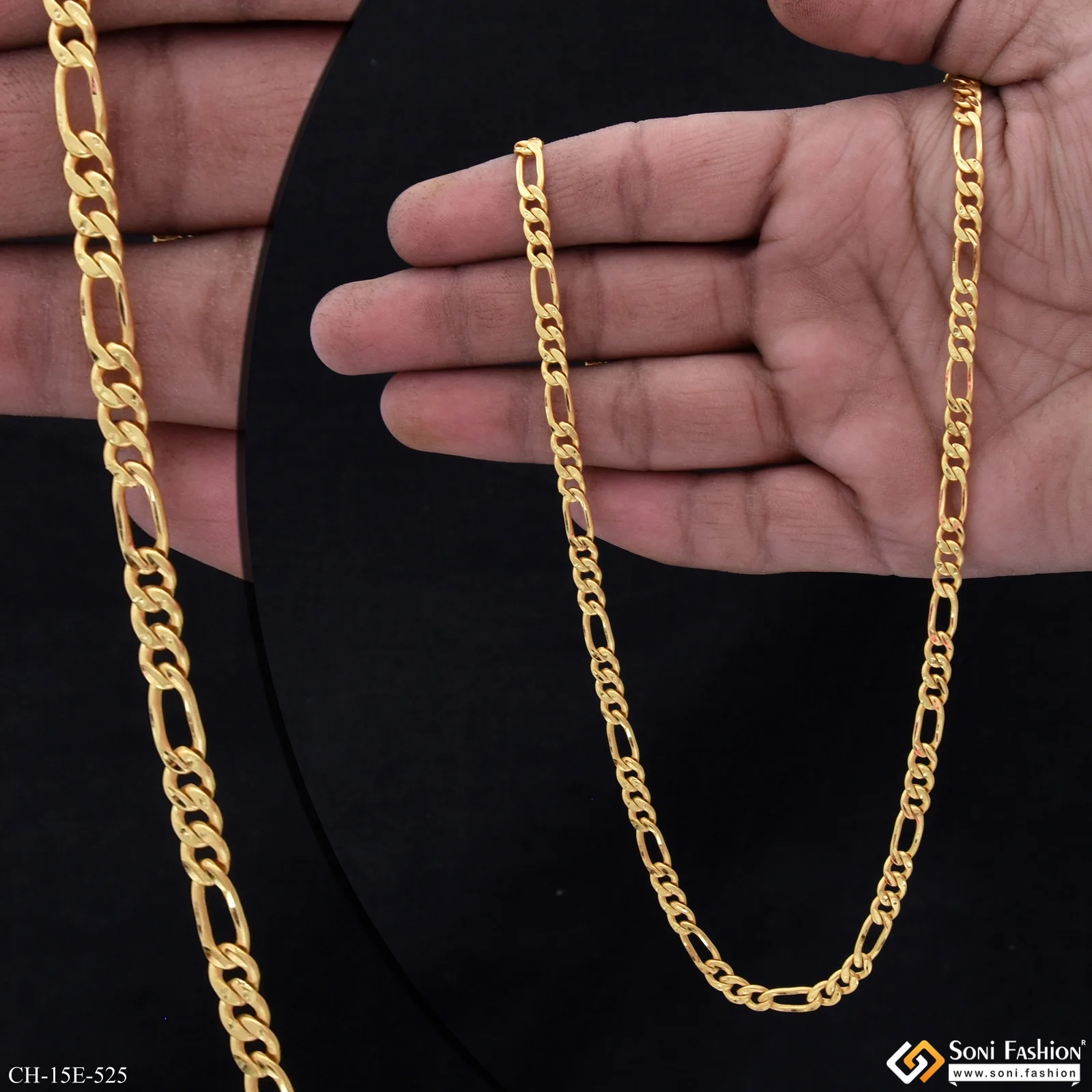 Excellent Design Gold Plated Sachin Chain for Men - Style E525 - Image 2