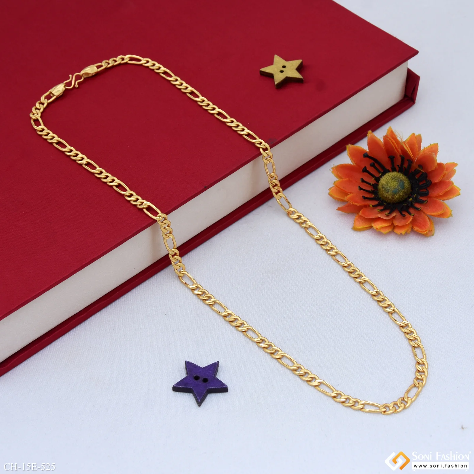 Excellent Design Gold Plated Sachin Chain for Men - Style E525 - Image 4