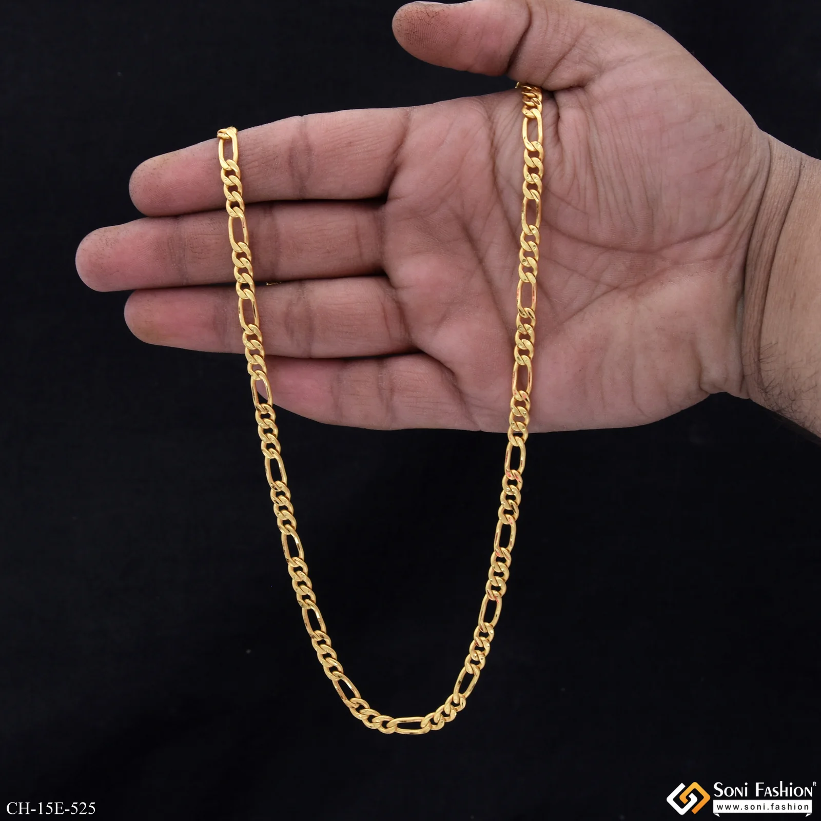 Excellent Design Gold Plated Sachin Chain for Men - Style E525 - Image 6