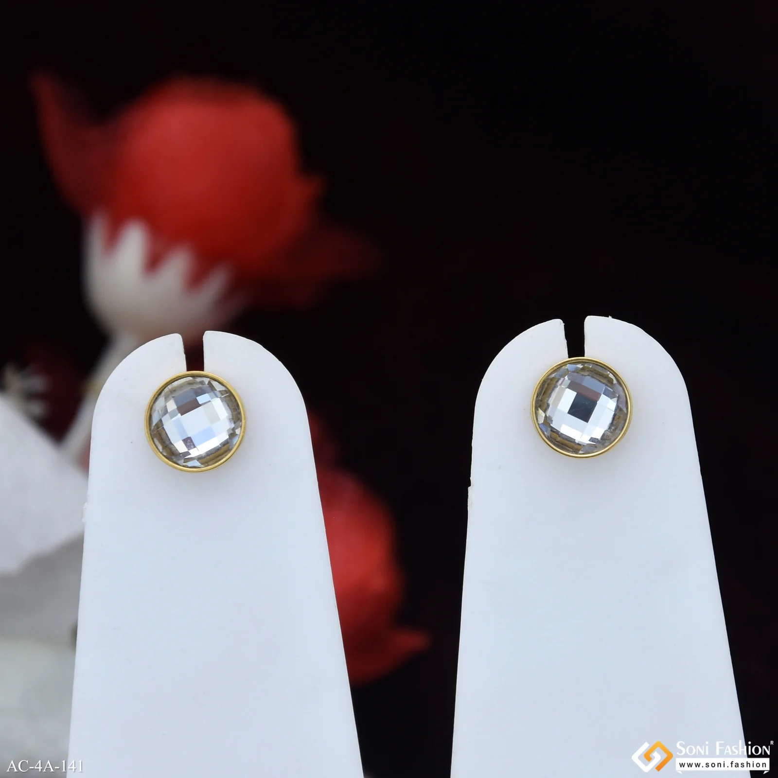 Excellent Design Golden Color Stud Earring for Men (2 Pc) - Style A141 - Image 2