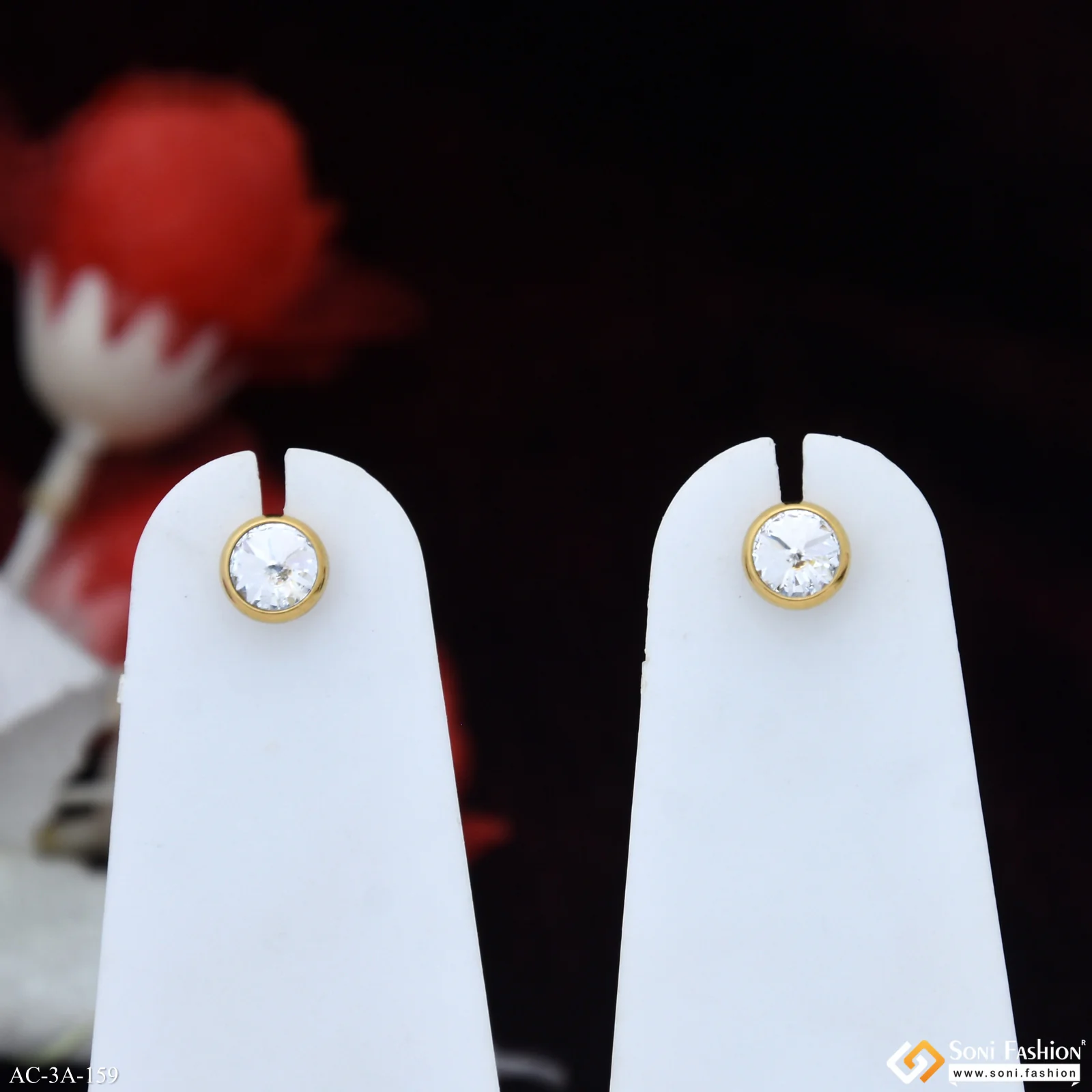 Excellent Design Golden Color Stud Earring for Men (2 Pc) - Style A159 - Image 2