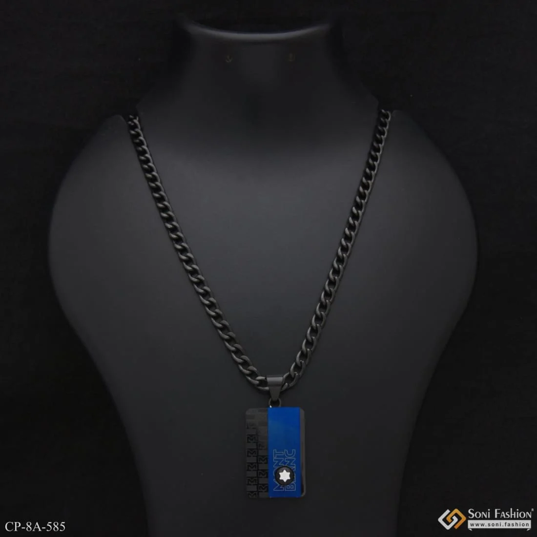 Exciting Design High-Quality Black Color Chain Pendant Combo for Men - Style A585
