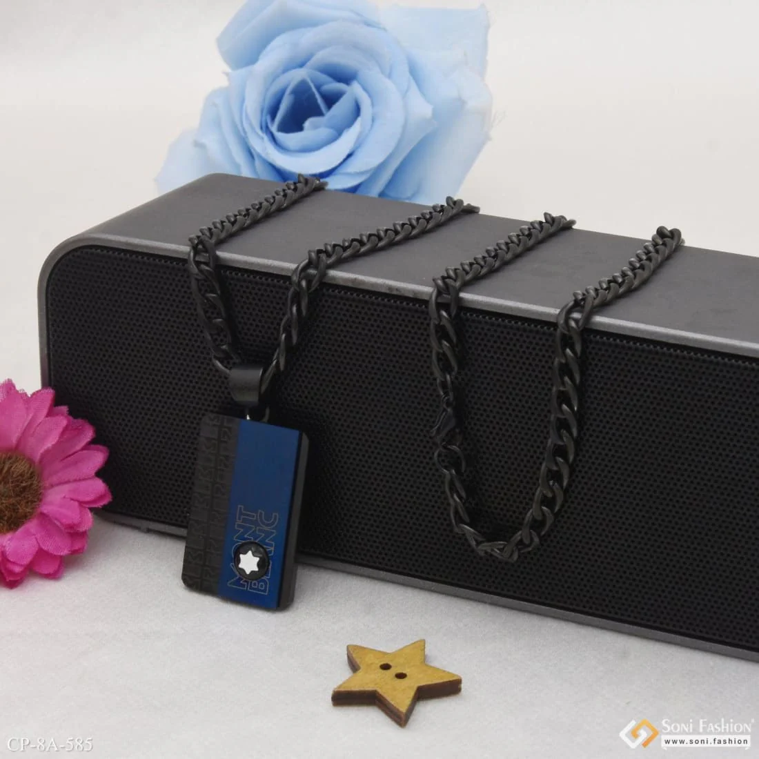 Exciting Design High-Quality Black Color Chain Pendant Combo for Men - Style A585 - Image 2