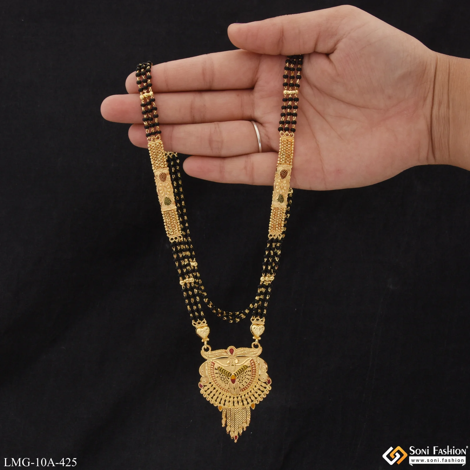 Exclusive Design Chic Design Gold Plated Mangalsutra for Women - Style A425 - Image 3