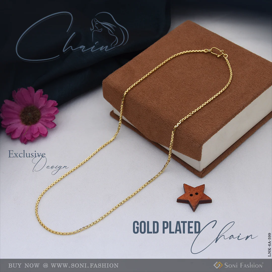 Exclusive Design Gold Plated Chain for Ladies - Style A599