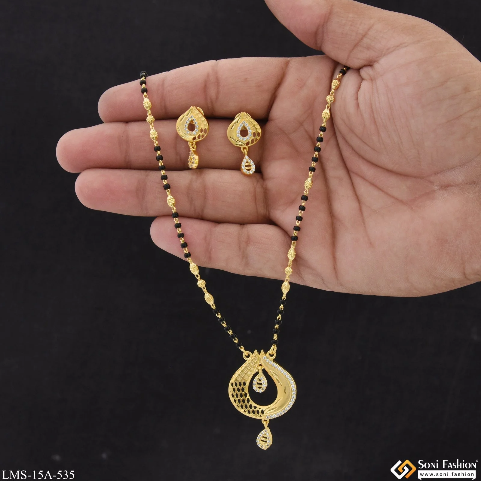 Exclusive Design Gold Plated Mangalsutra Set for Women - Style A535 - Image 2