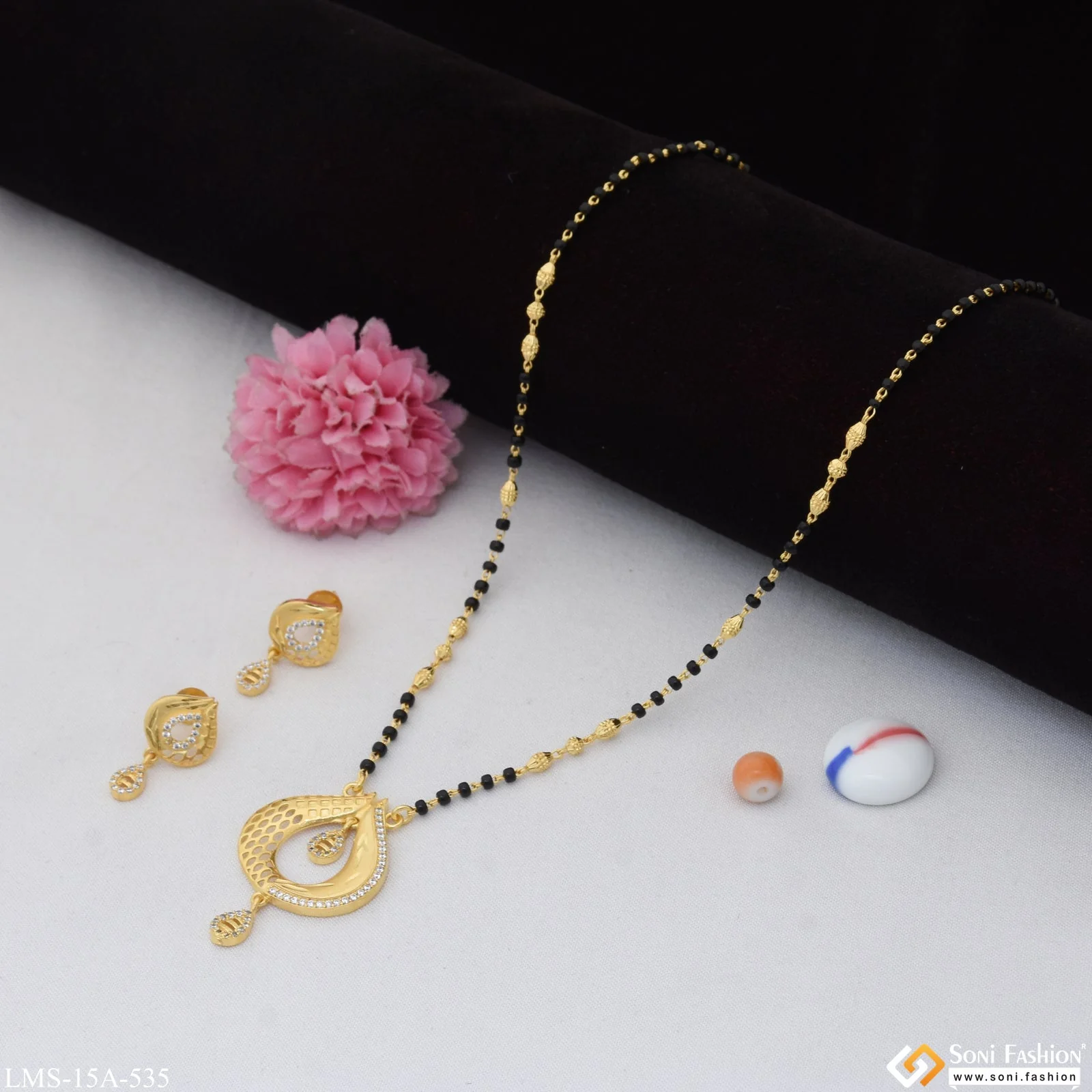 Exclusive Design Gold Plated Mangalsutra Set for Women - Style A535 - Image 3