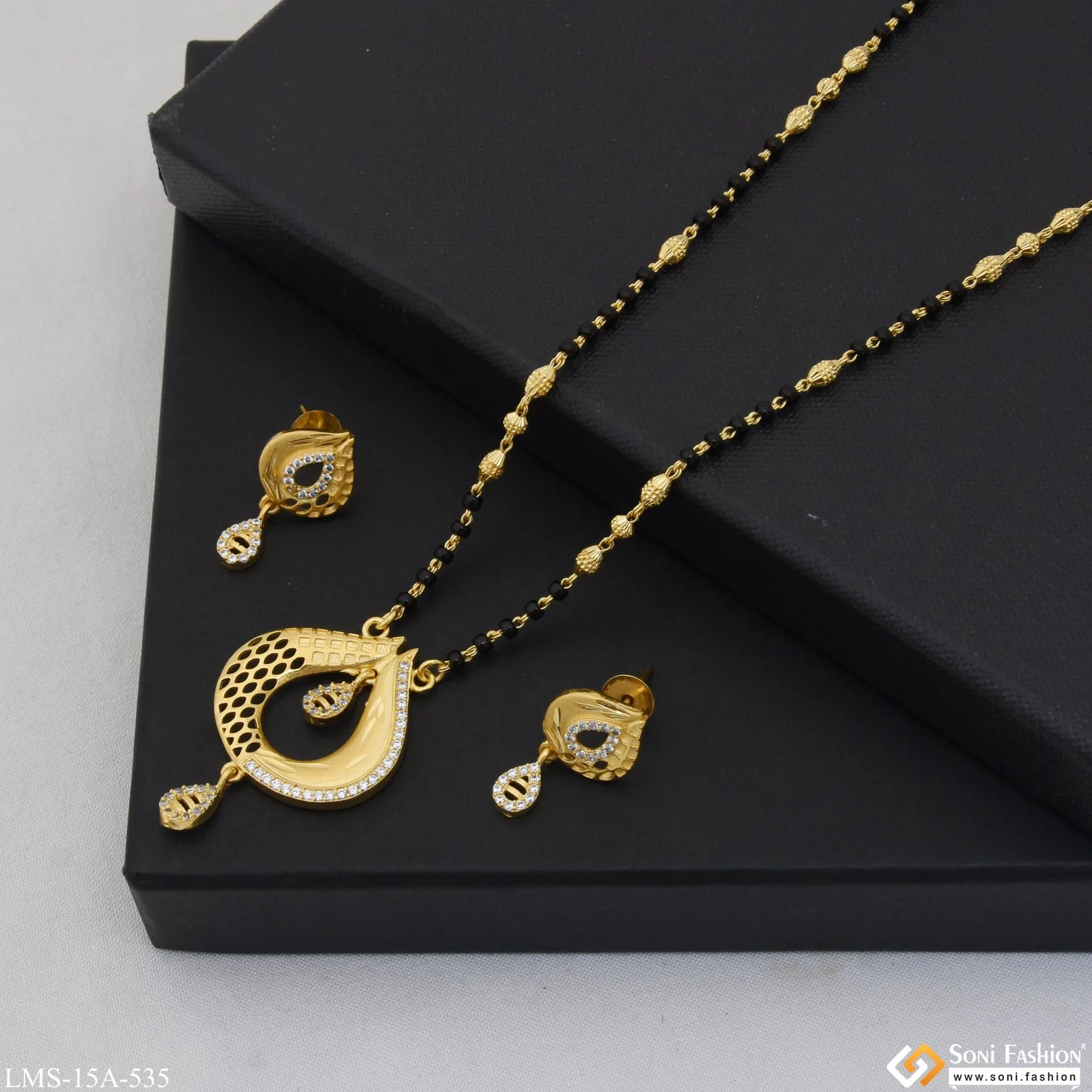 Exclusive Design Gold Plated Mangalsutra Set for Women - Style A535 - Image 5
