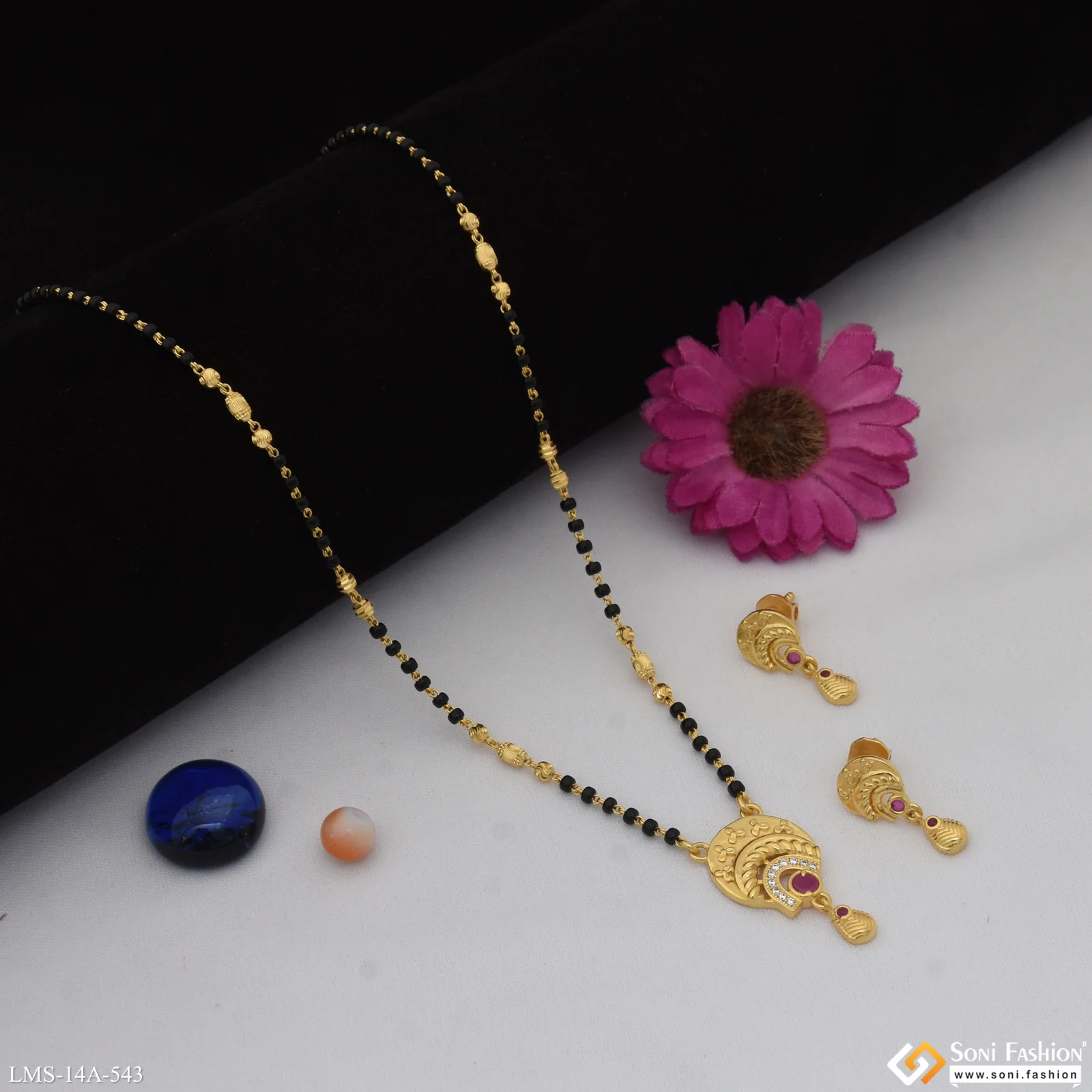 Exclusive Design Gold Plated Mangalsutra Set for Women - Style A543 - Image 3