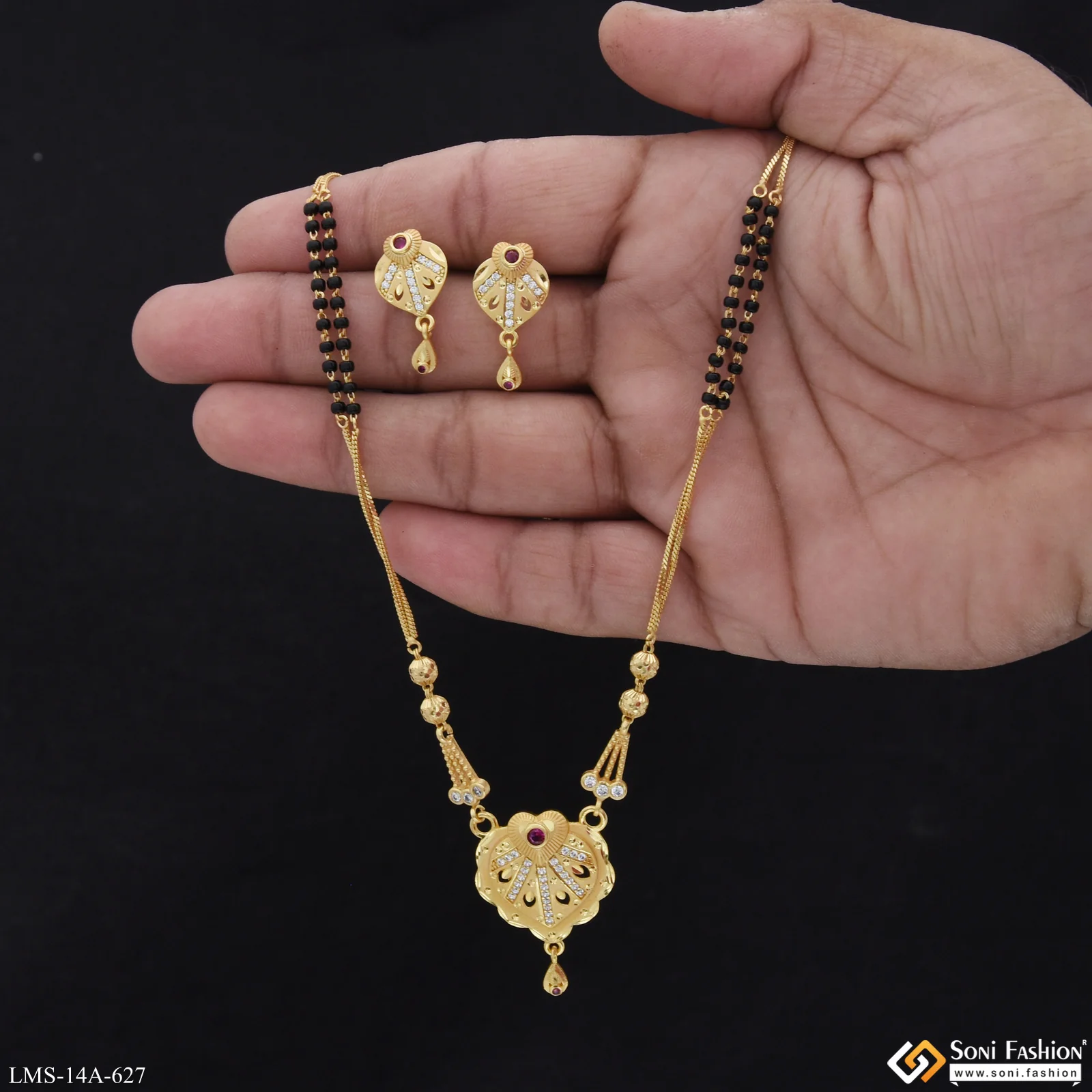 Exclusive Design Gold Plated Mangalsutra Set for Women - Style A627 - Image 2