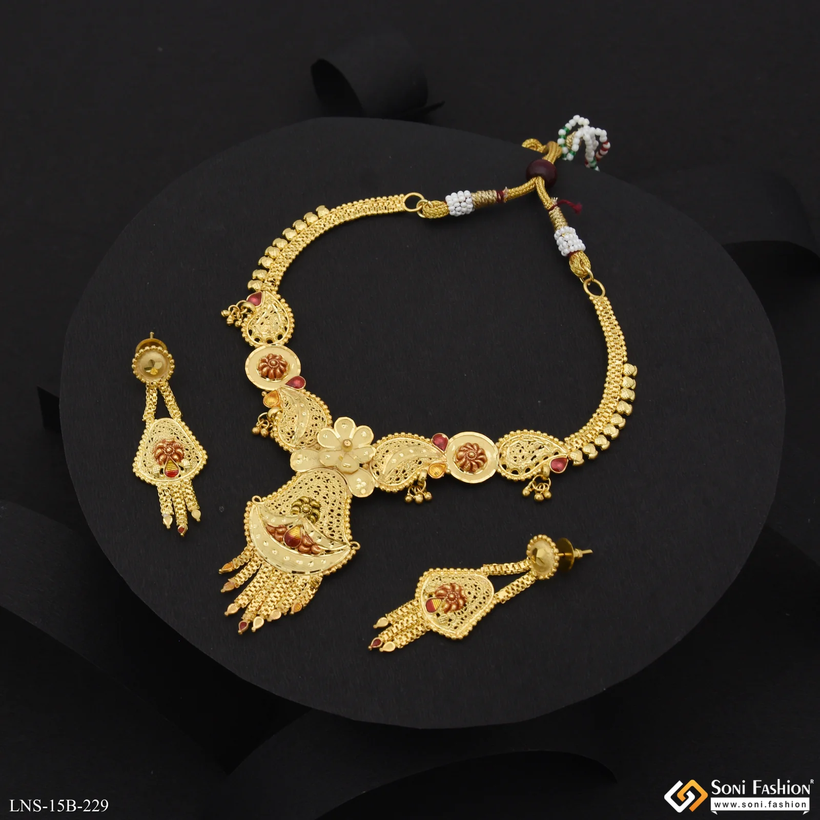 Exclusive Design Gold Plated Necklace Set for Women - Style B229 - Image 2