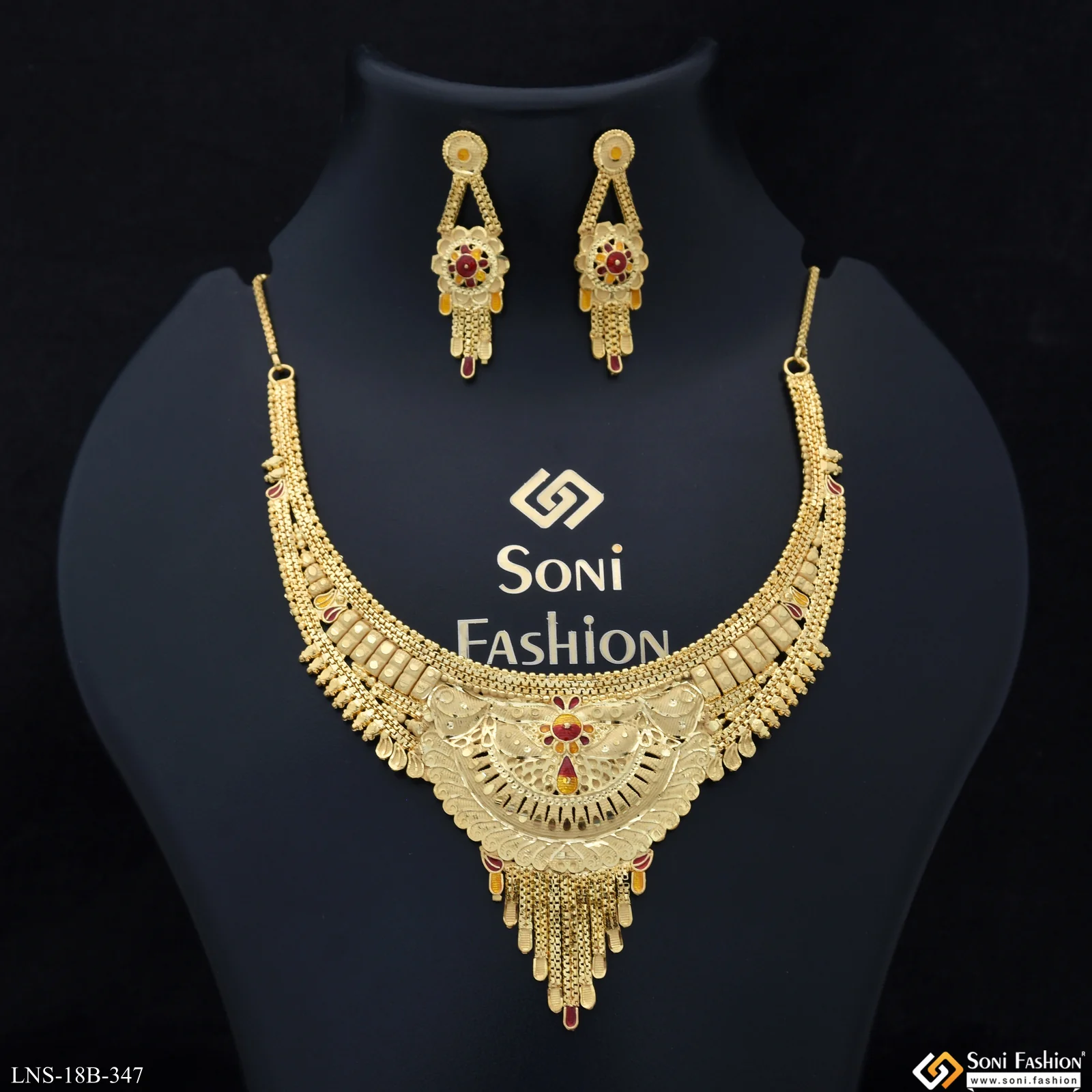 Exclusive Design Gold Plated Necklace Set for Women - Style B347