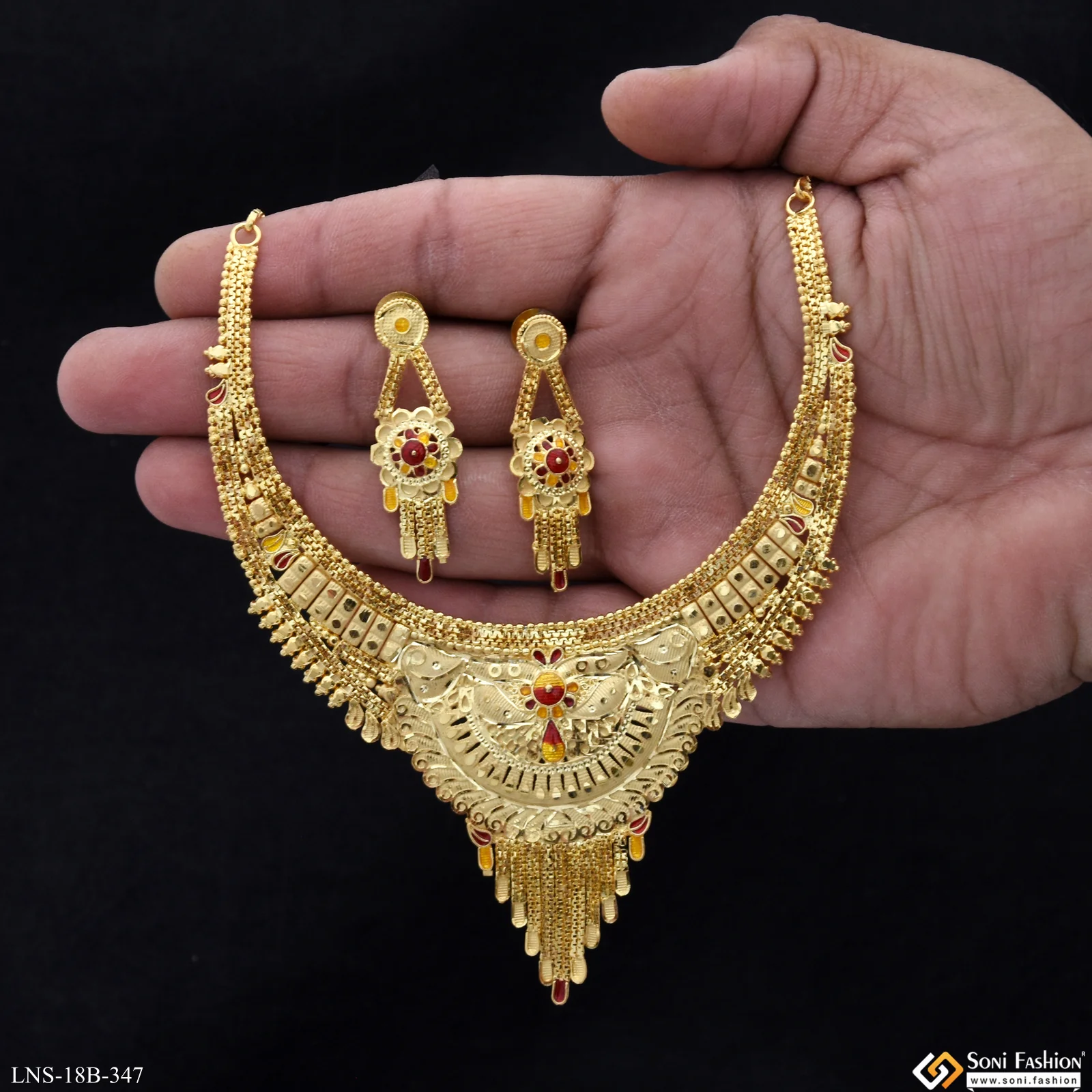 Exclusive Design Gold Plated Necklace Set for Women - Style B347 - Image 2