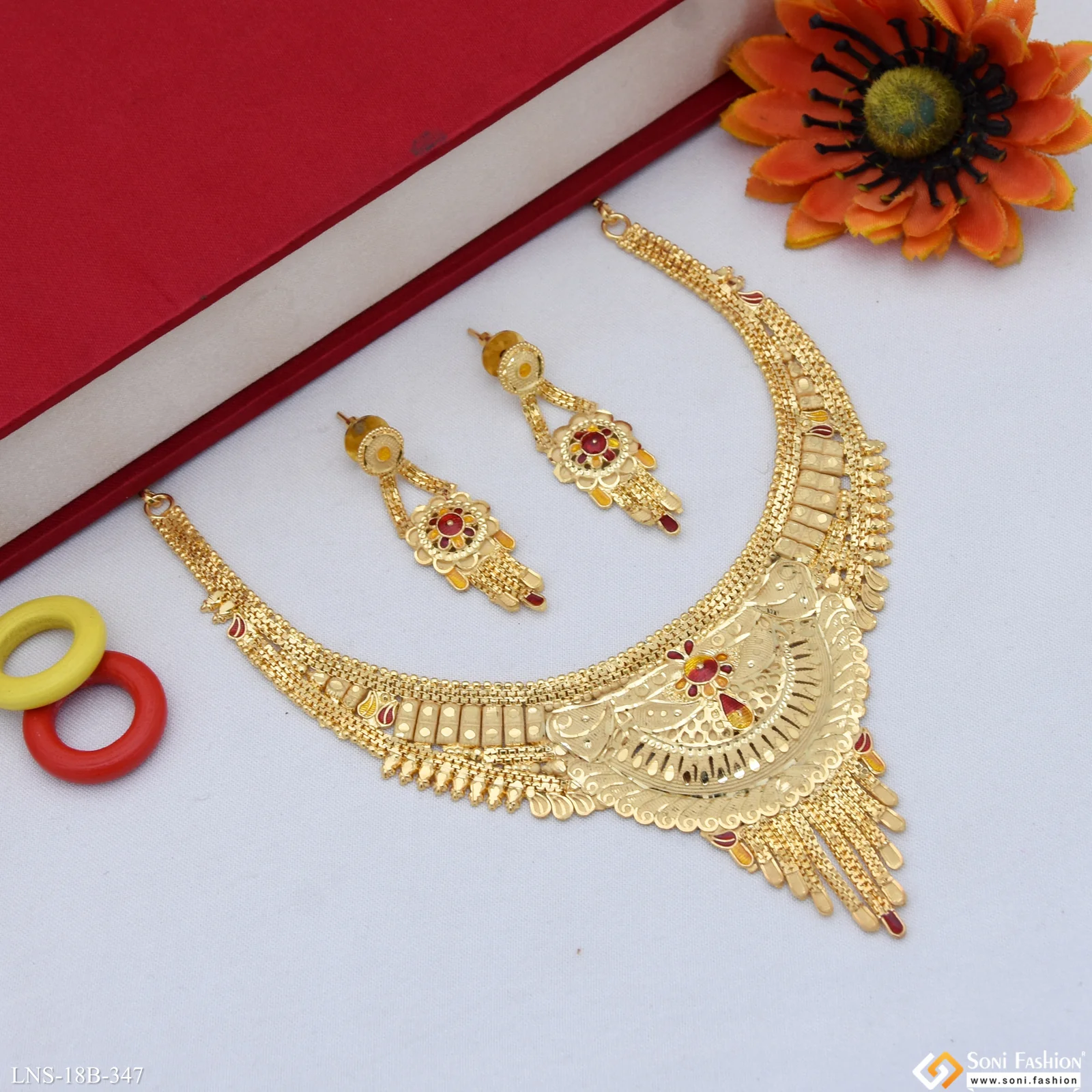 Exclusive Design Gold Plated Necklace Set for Women - Style B347 - Image 4