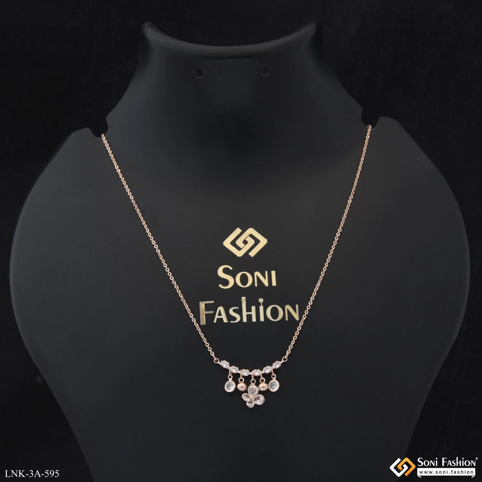 Exclusive Design Rose Gold Color Necklace for Ladies - Style A595 - Image 3