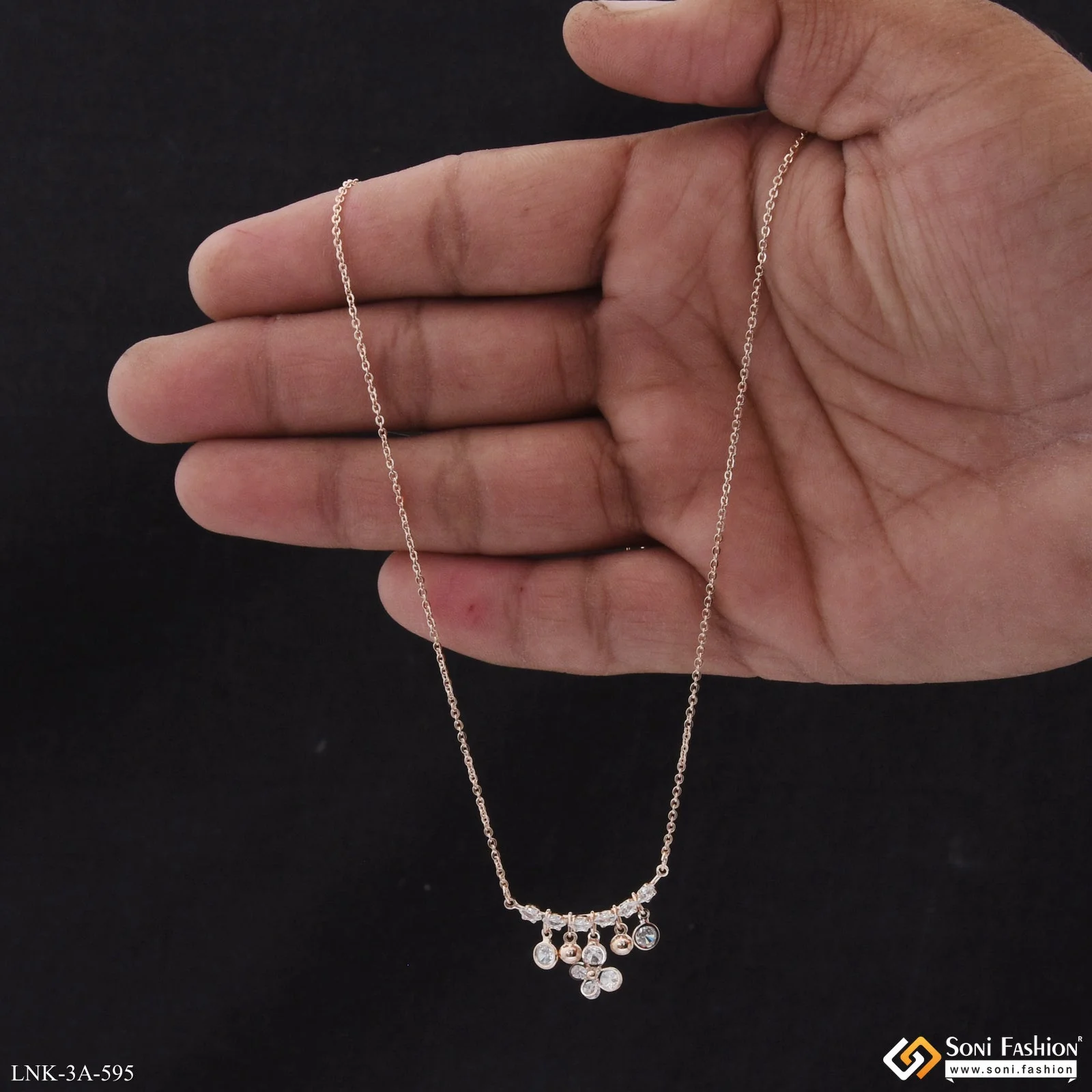 Exclusive Design Rose Gold Color Necklace for Ladies - Style A595 - Image 5