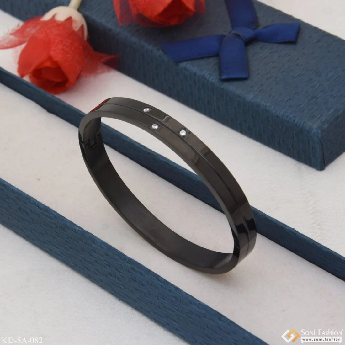 Expensive-Looking Design High-Quality Black Color Kada for Men - Style A082 - Image 2