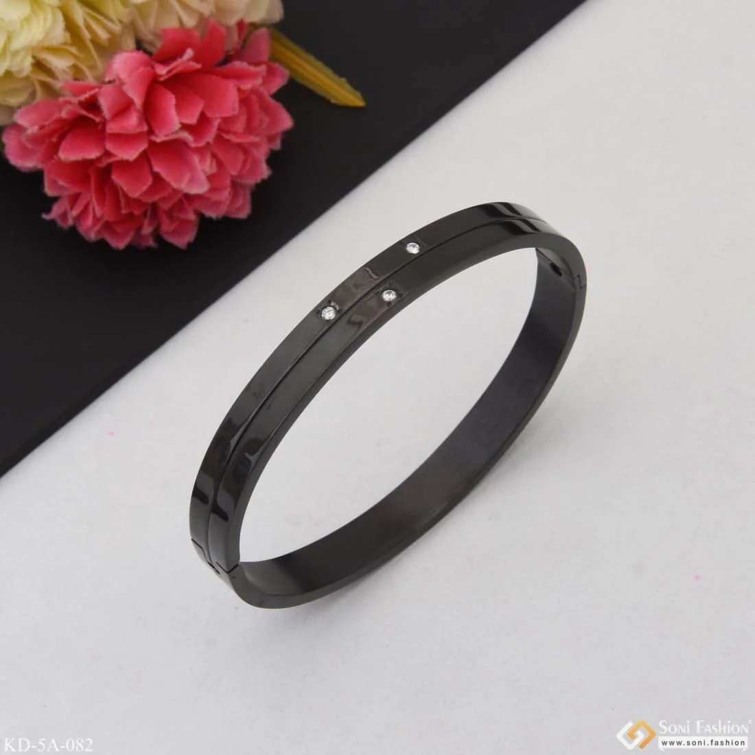 Expensive-Looking Design High-Quality Black Color Kada for Men - Style A082 - Image 3