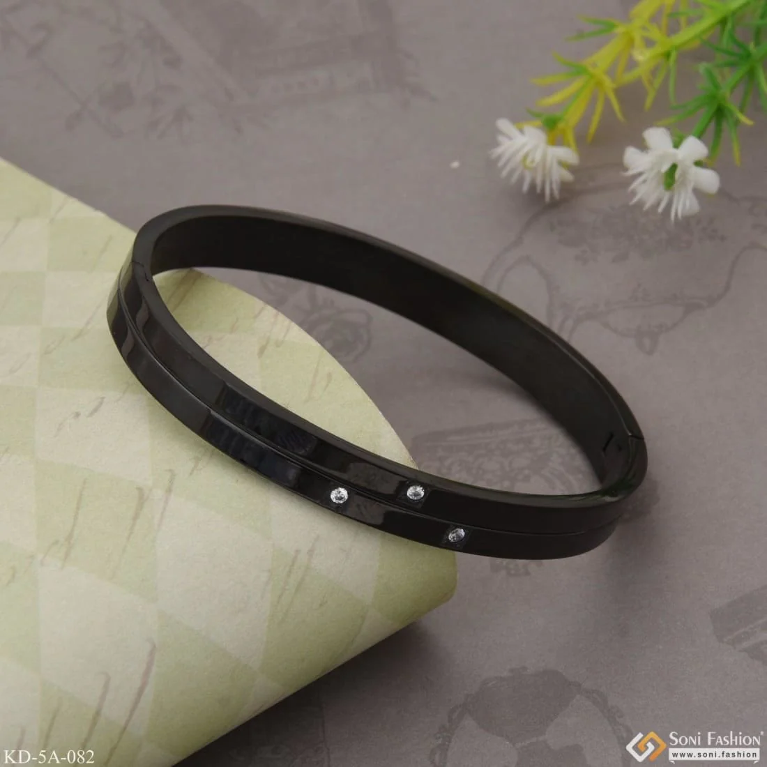 Expensive-Looking Design High-Quality Black Color Kada for Men - Style A082 - Image 4