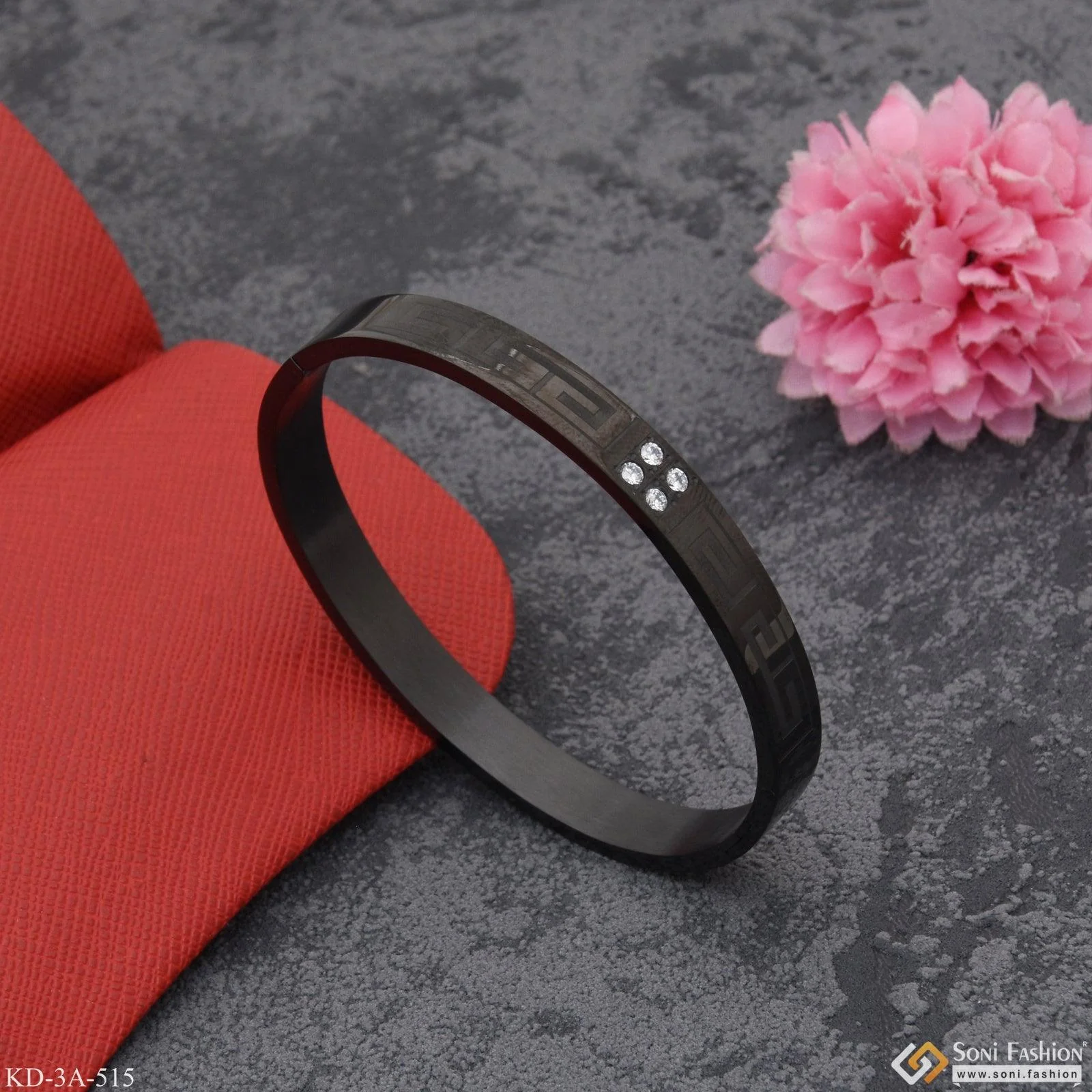 Expensive-Looking Design High-Quality Gold Plated Kada for Men - Style A515 - Image 2