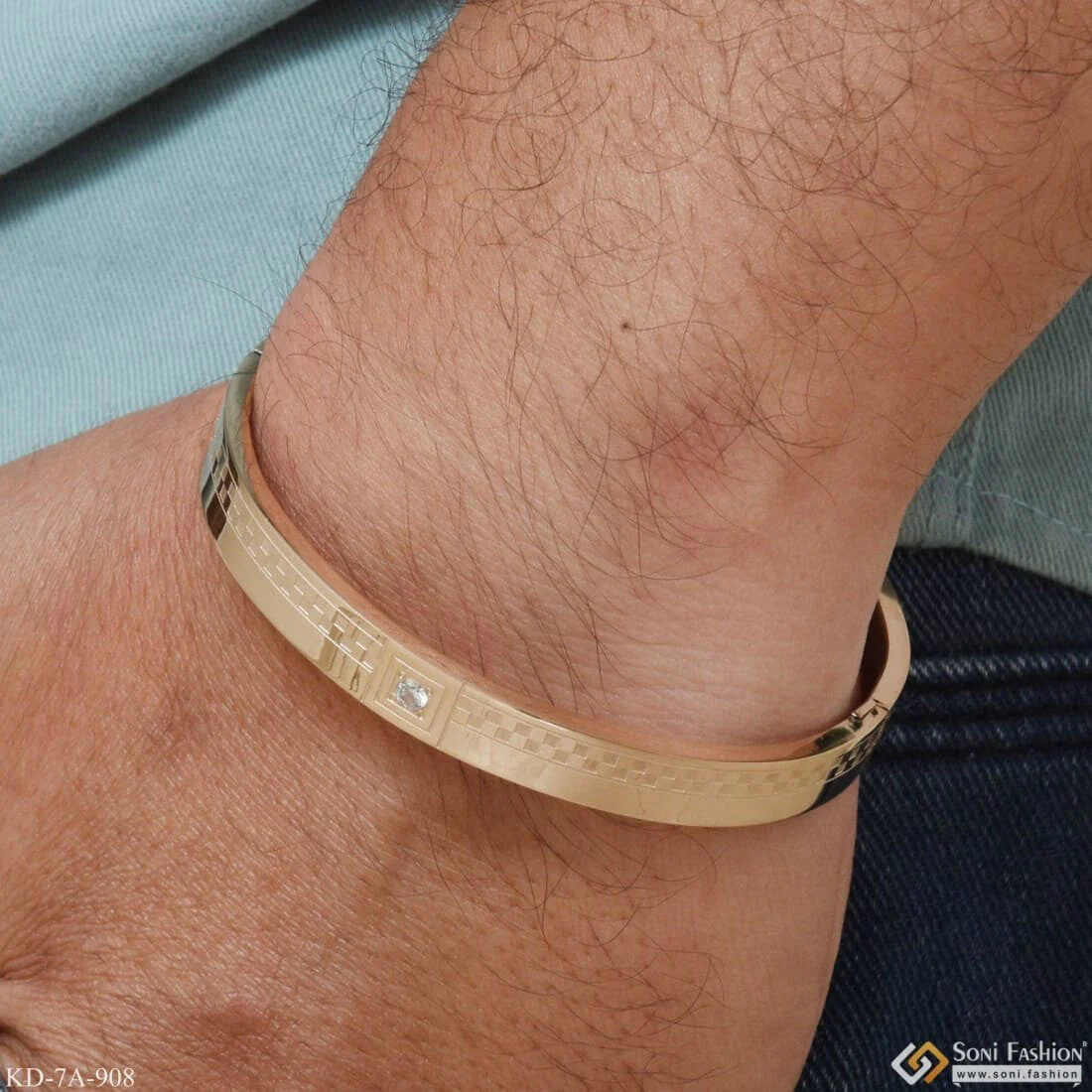 Expensive-looking Design High-quality Rose Gold Kada For Men - Style A908