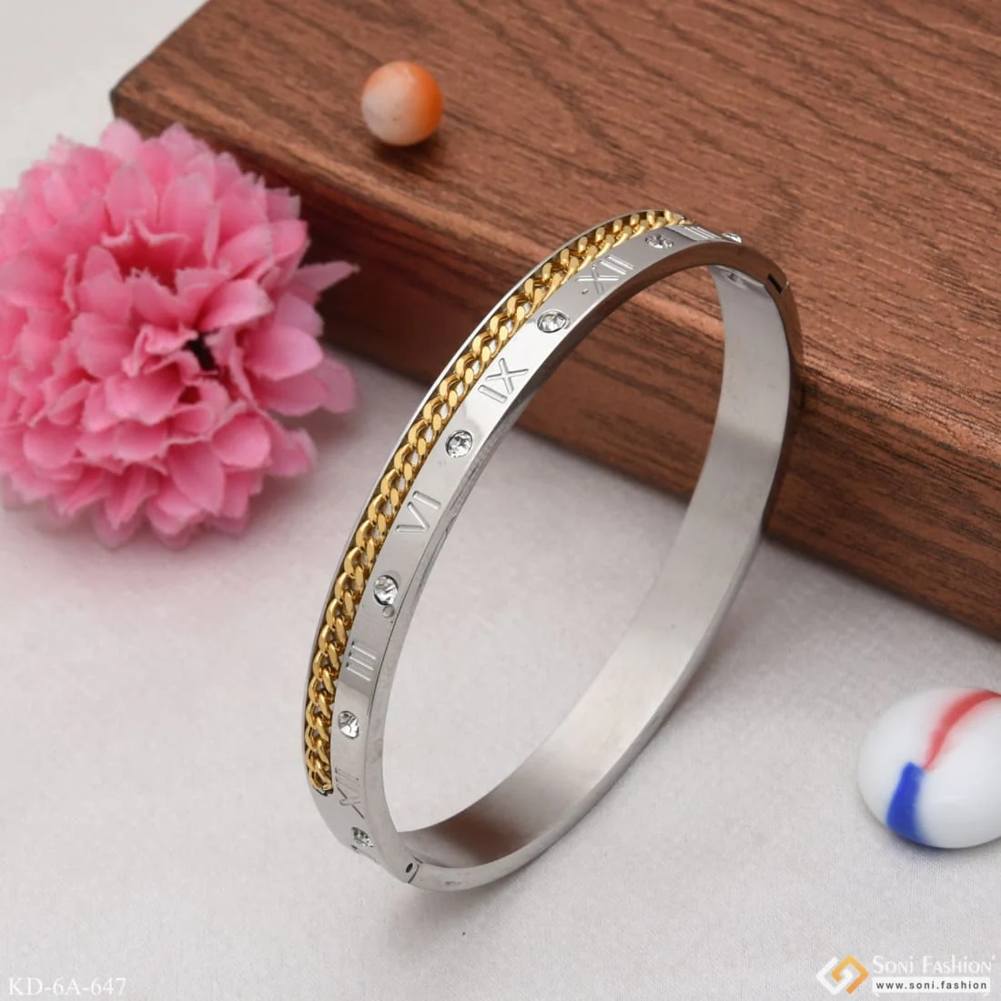 Expensive-Looking Design High-Quality Silver Color Kada for Men - Style A647 - Image 2