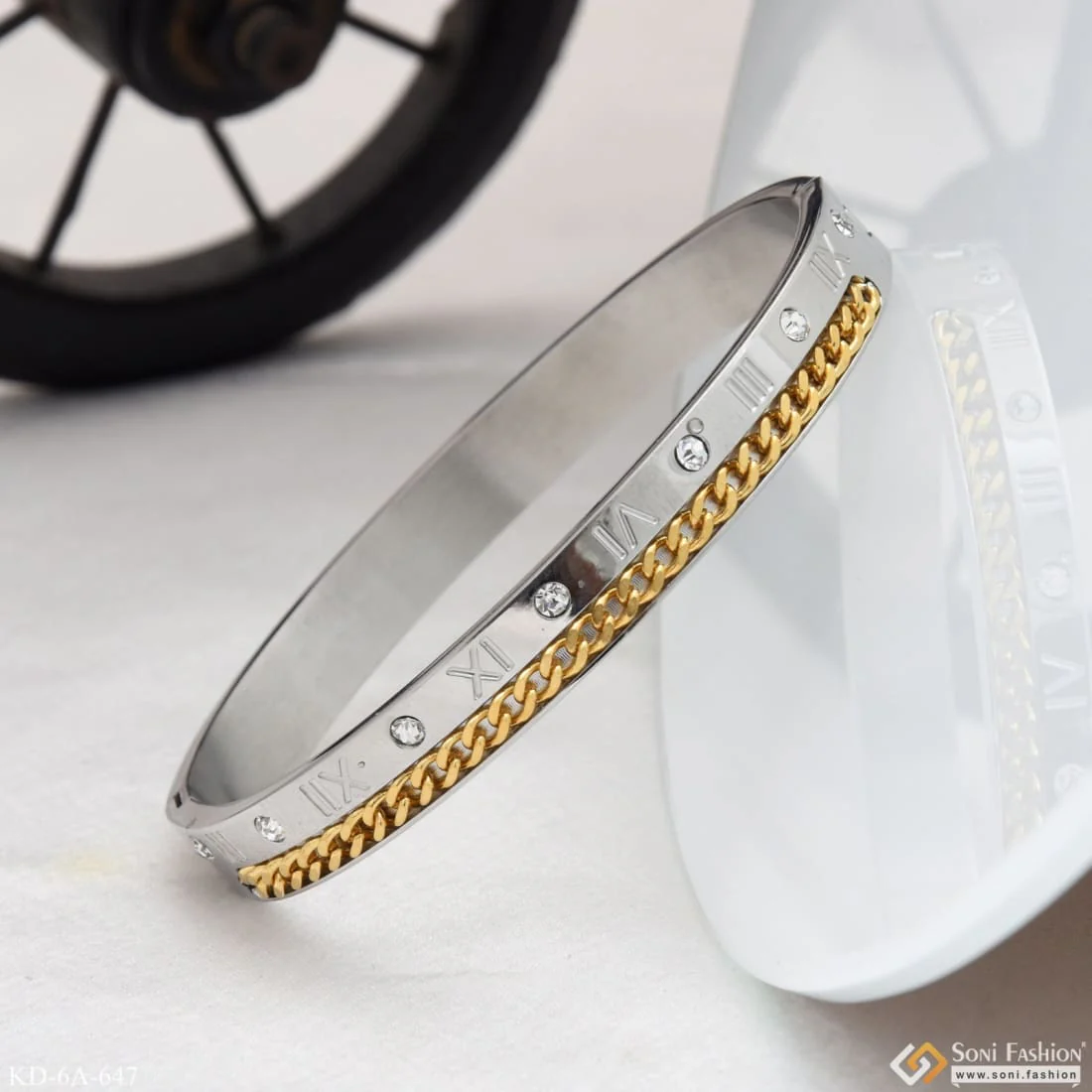 Expensive-Looking Design High-Quality Silver Color Kada for Men - Style A647 - Image 3