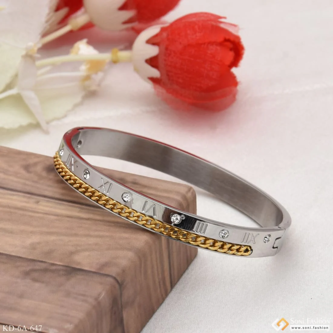 Expensive-Looking Design High-Quality Silver Color Kada for Men - Style A647 - Image 4