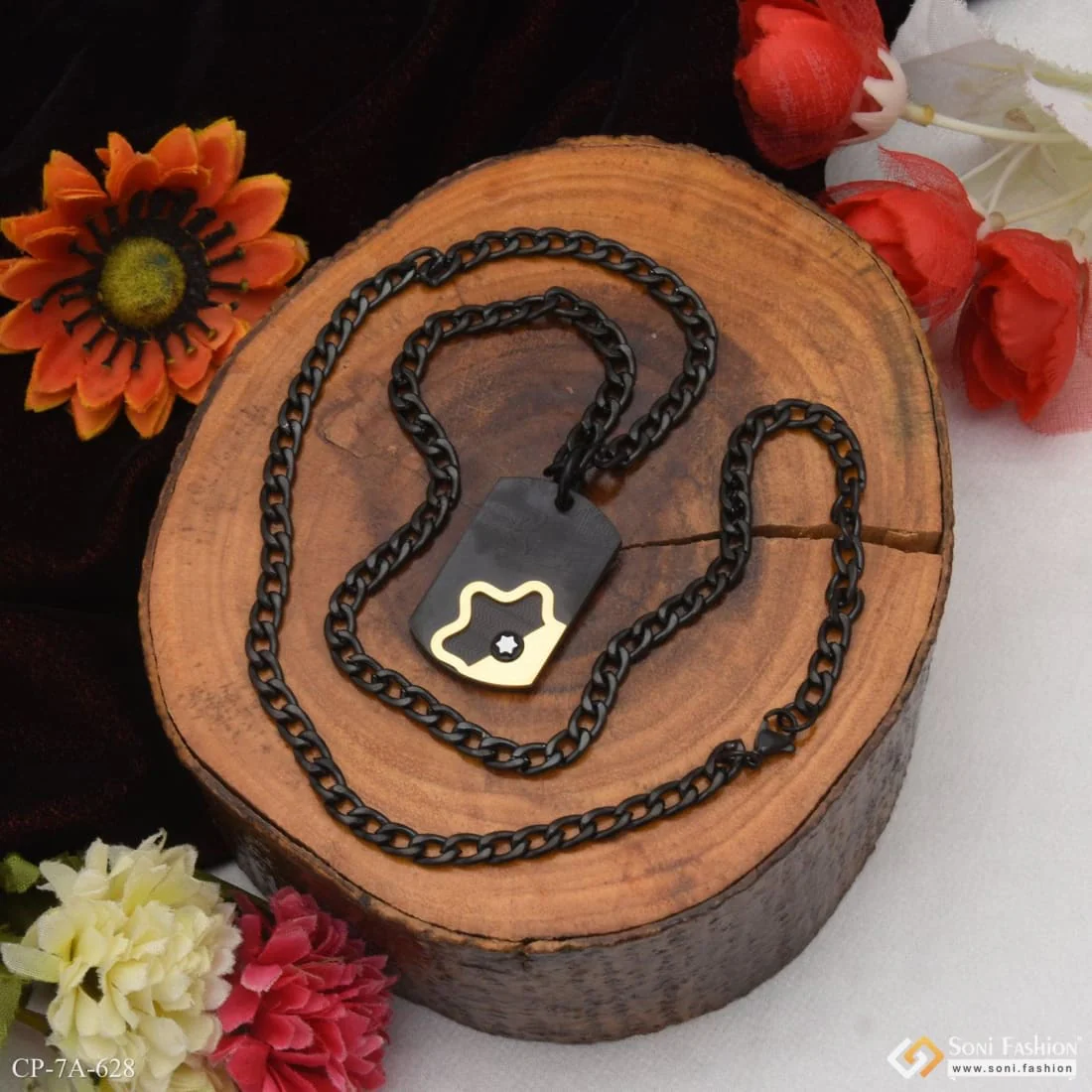 Exquisite Design High-Quality Black Color Chain Pendant Combo for Men - Style A628 - Image 5