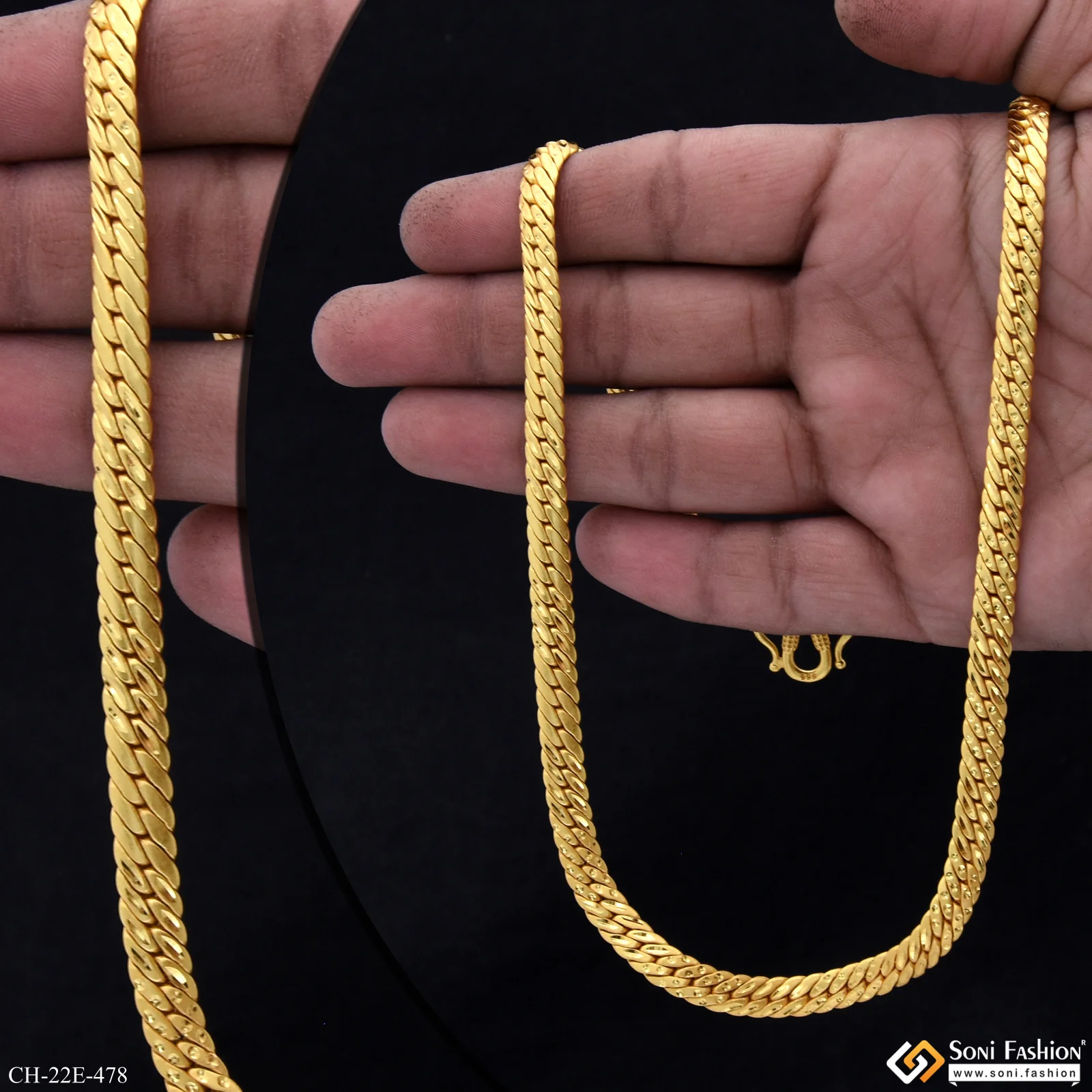 Extraordinary Design Gold Plated Chain for Men - Style E478 - Image 2