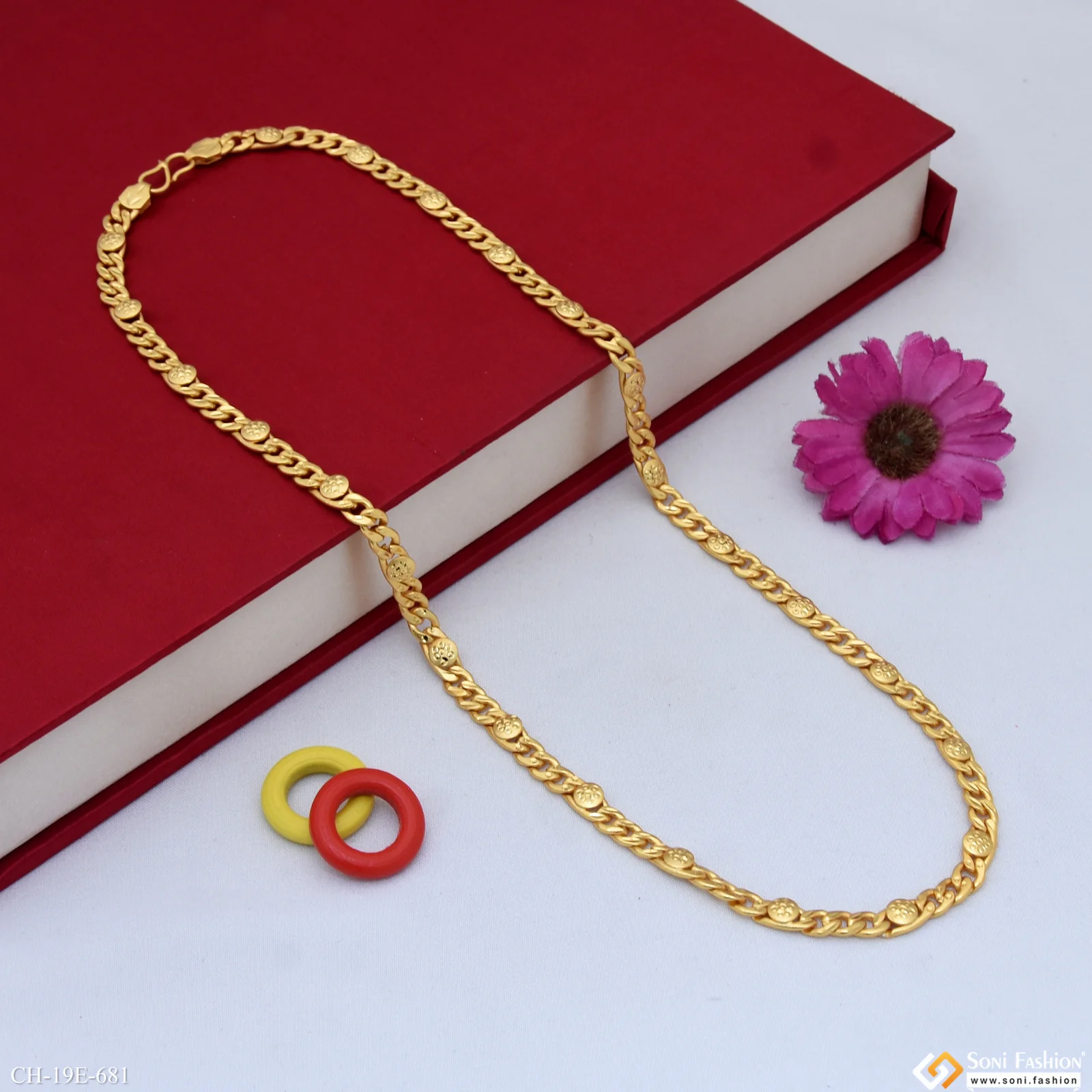 Extraordinary Design Gold Plated Link Chain for Men - Style E681 - Image 4