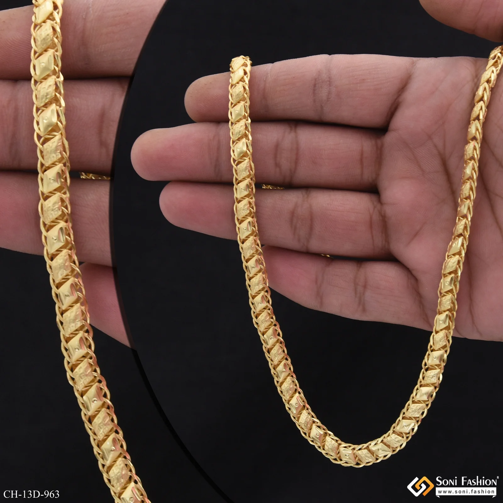 Extraordinary Design Gold Plated Link Chain for Men - Style D963 - Image 3