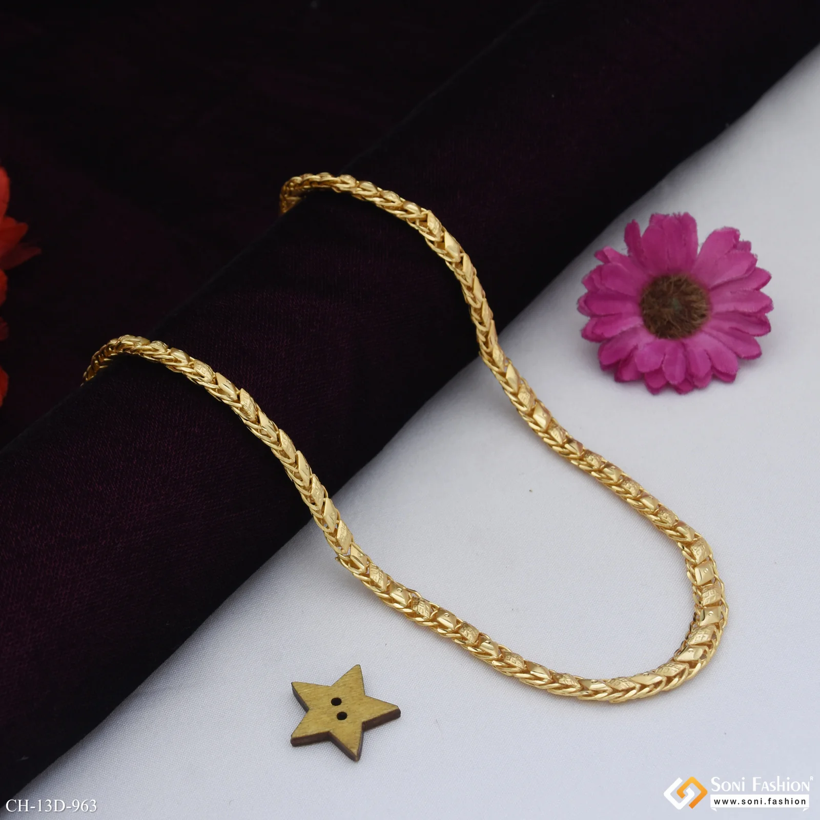 Extraordinary Design Gold Plated Link Chain for Men - Style D963 - Image 4