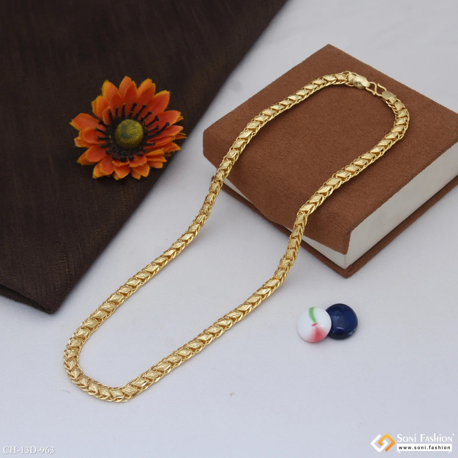 Extraordinary Design Gold Plated Link Chain for Men - Style D963 - Image 5