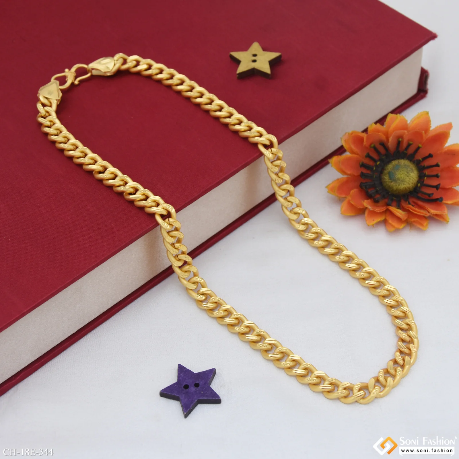 Extraordinary Design Gold Plated Link Chain for Men - Style E344 - Image 4