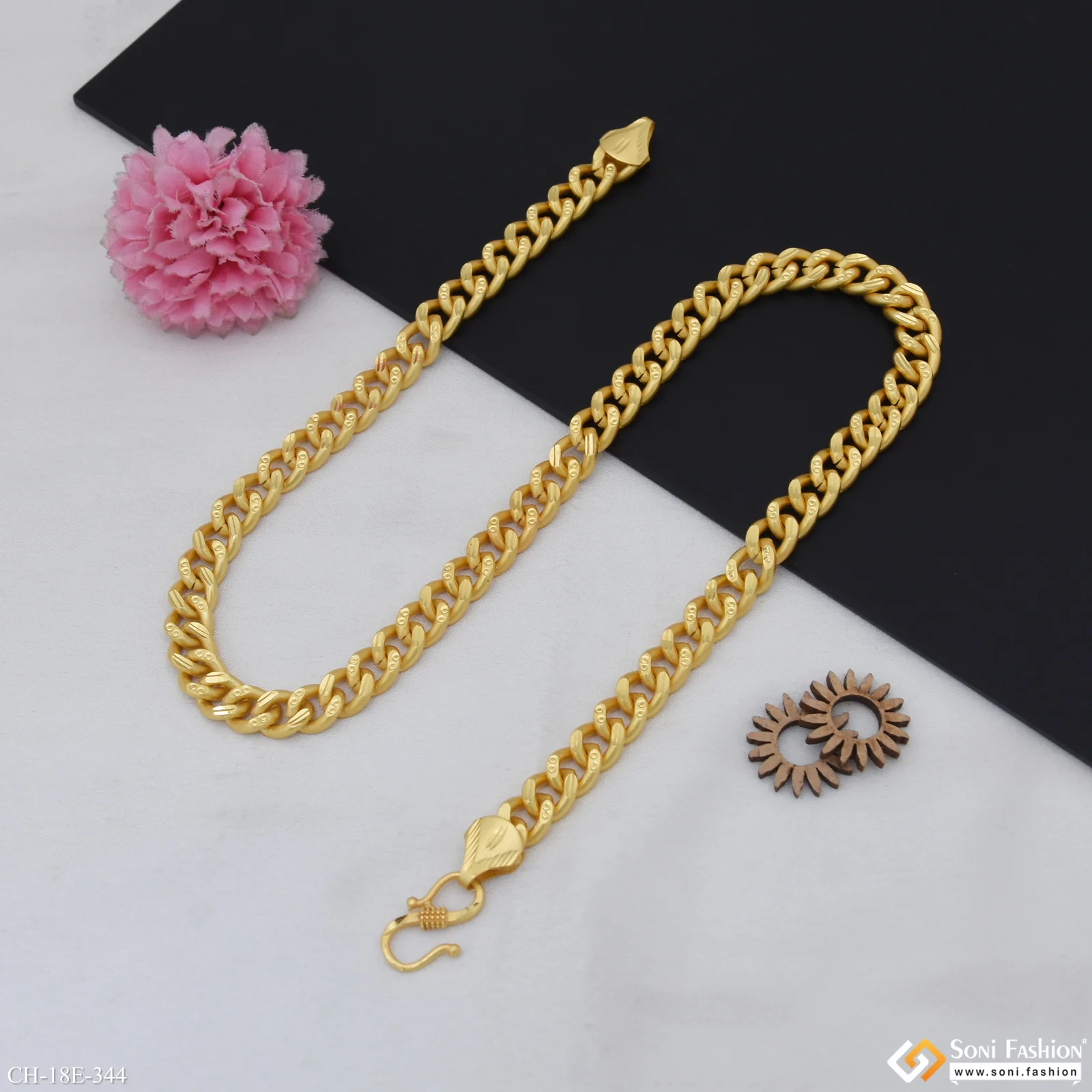Extraordinary Design Gold Plated Link Chain for Men - Style E344 - Image 5