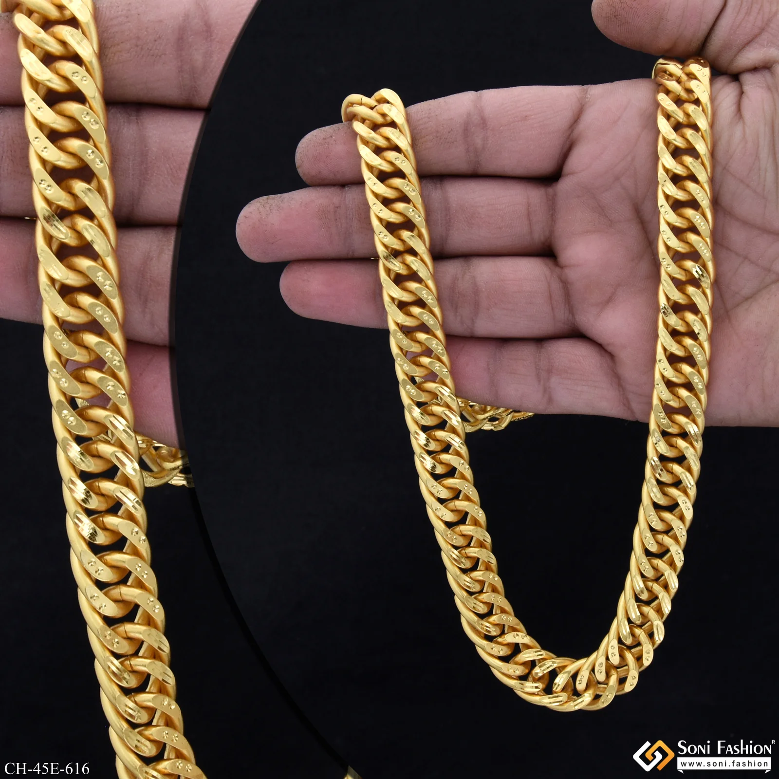 Extraordinary Design Gold Plated Link Chain for Men - Style E616 - Image 2