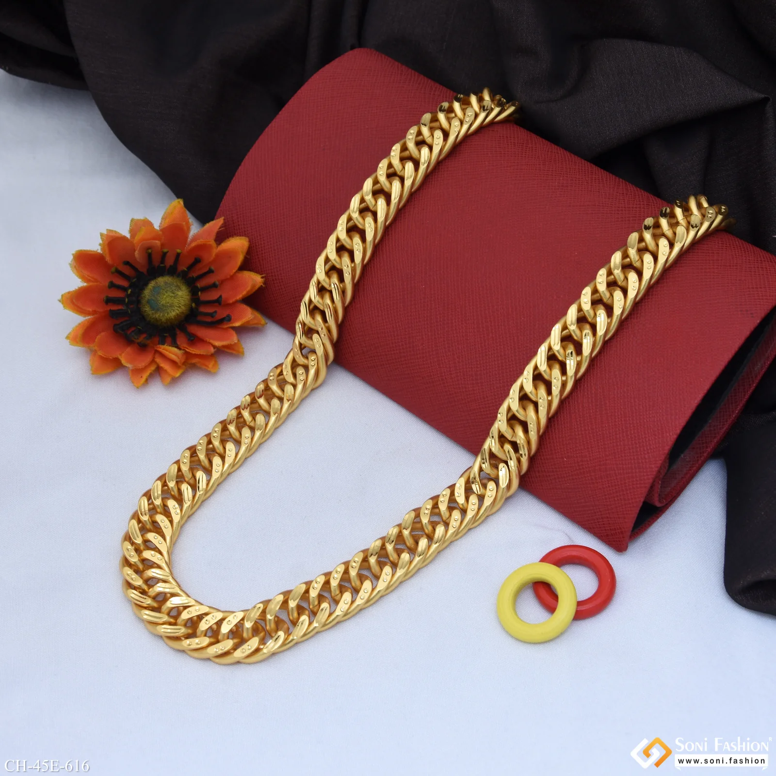 Extraordinary Design Gold Plated Link Chain for Men - Style E616 - Image 3