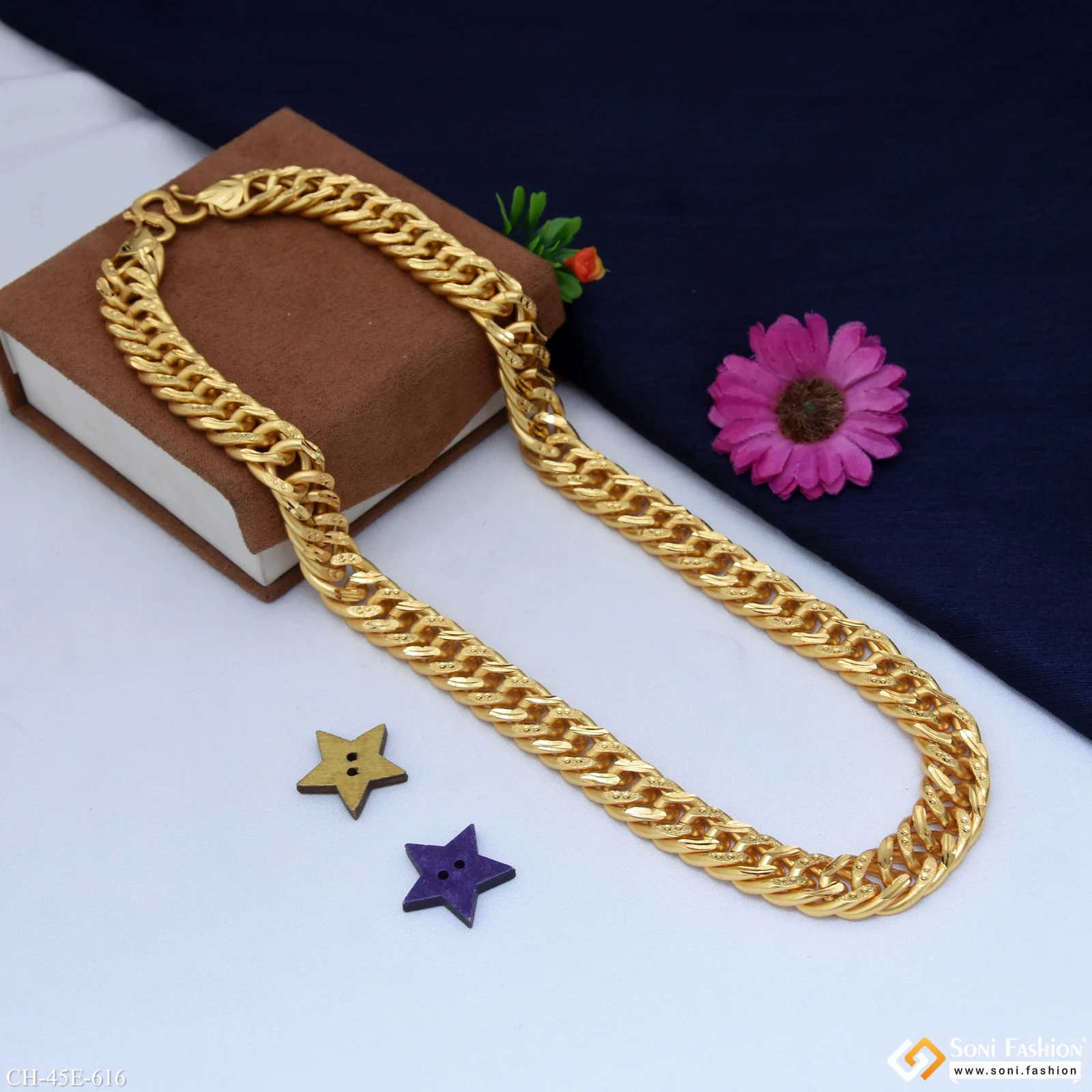 Extraordinary Design Gold Plated Link Chain for Men - Style E616 - Image 4