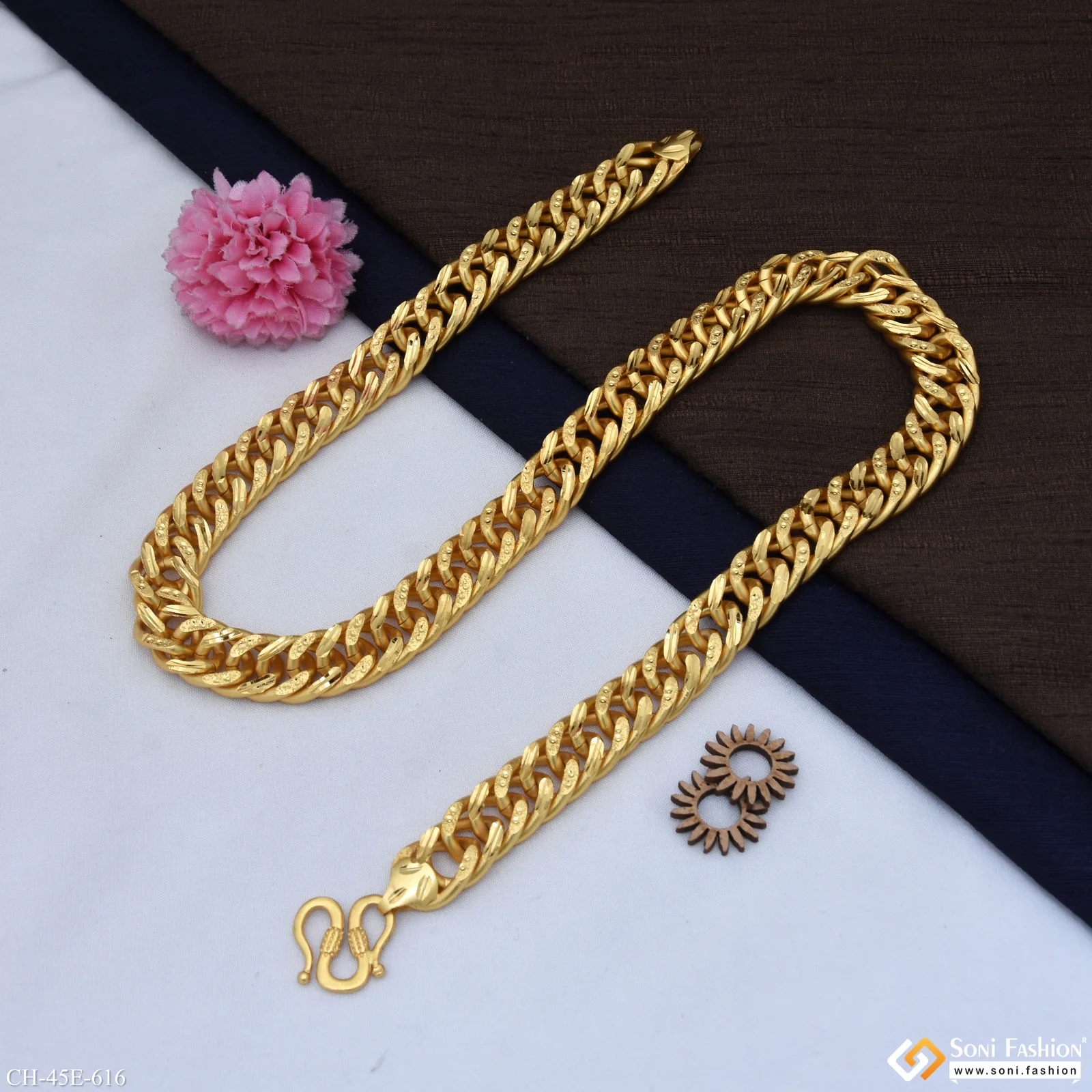 Extraordinary Design Gold Plated Link Chain for Men - Style E616 - Image 5
