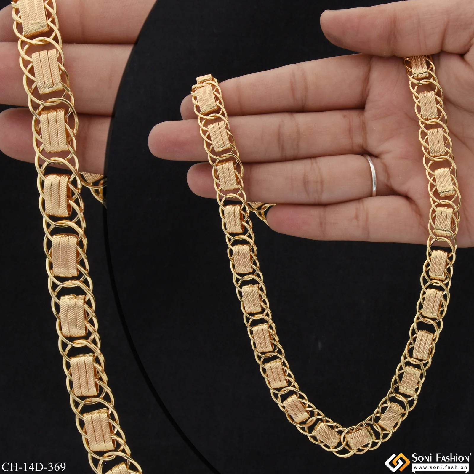Extraordinary Design Gold Plated Linked Chain for Men - Style D369 - Image 3